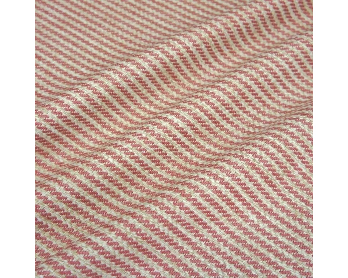 Thumbnail - Stofferia Stoff Outdoorstoff Flechtmuster Jimmiz Treccia Corallo Ecru, Breite 140 cm, Meterware