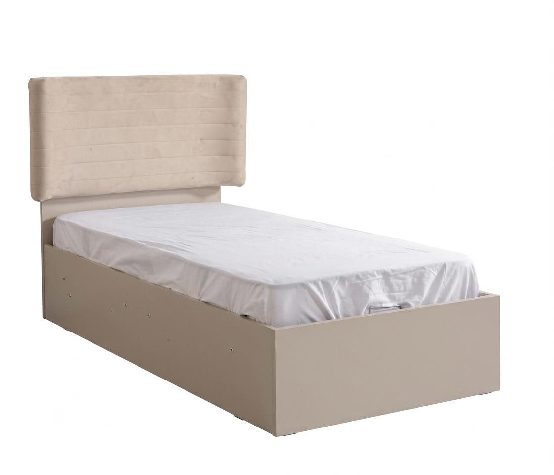 Xlmoebel Bettgestell Beiges Bett mit Bettgestell weiches Kopfteil Schlafzimmer Jugendzimmer (1-tlg., 1-tlg)