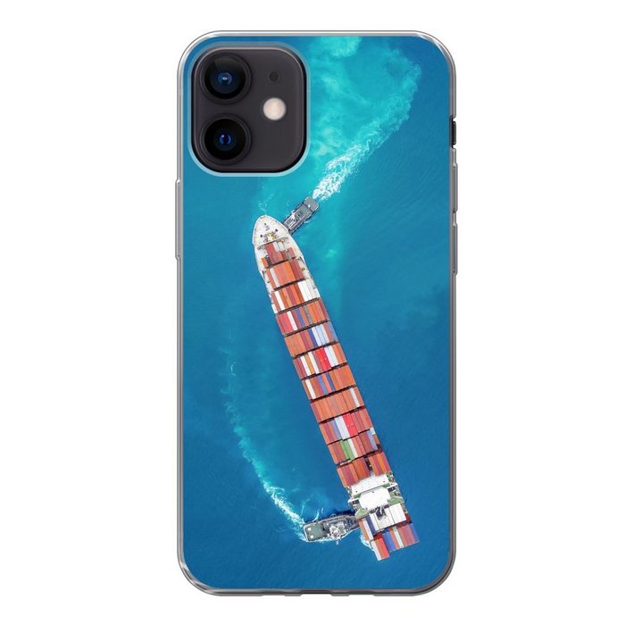 MuchoWow Handyhülle Schiff - Container - Wasser - Meer Handyhülle Apple iPhone 12 Smartphone-Bumper Print Handy