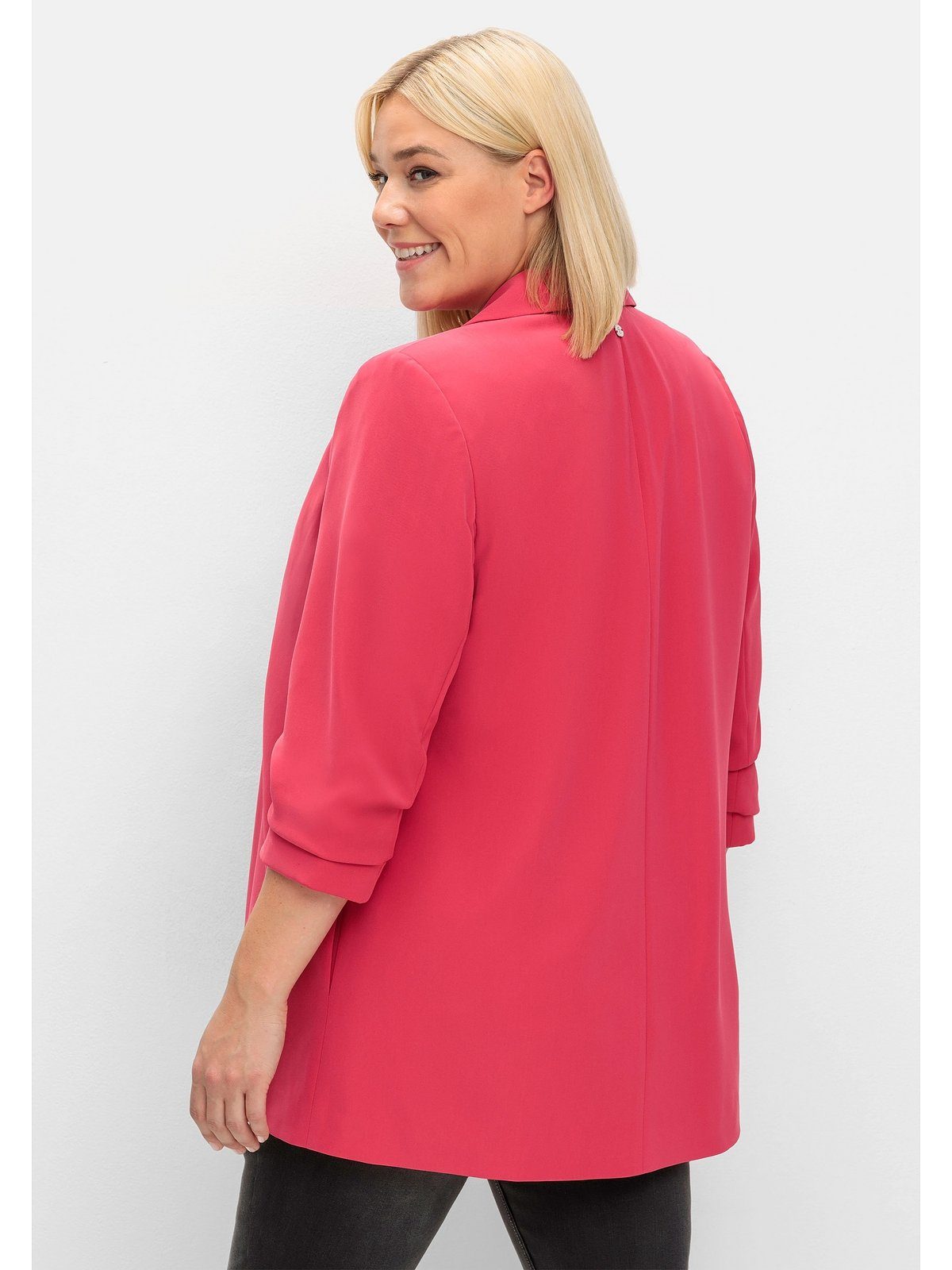 Sheego Longblazer Große Größen mit Schalkragen und gerafftem 3/4-Arm