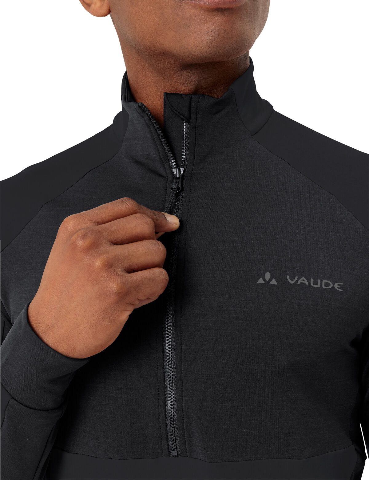VAUDE Radtrikot MEN'S KURO HALFZIP LS TRICOT für Radsport, mit zwei offenen Rückentaschen