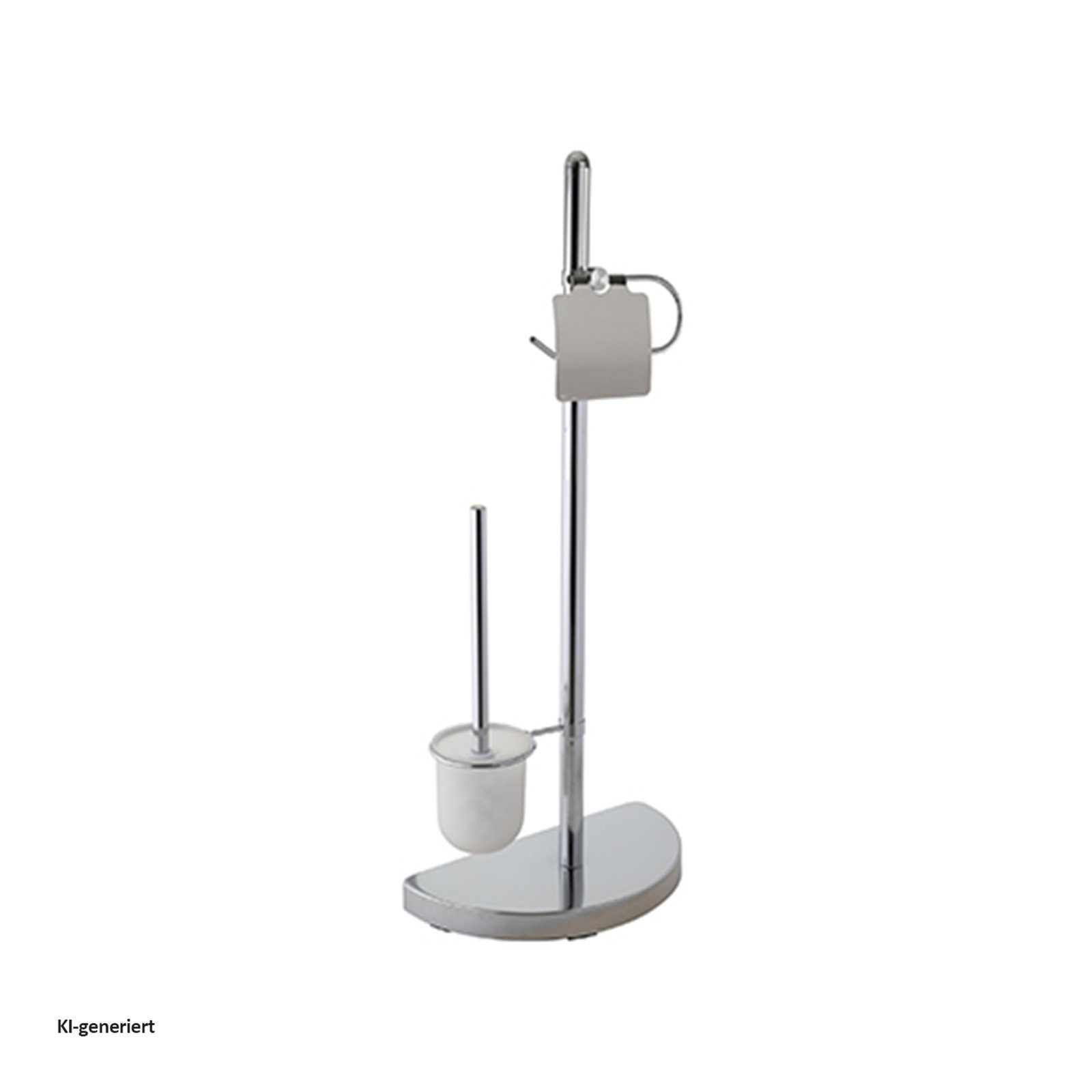 Hatex WC-Reinigungsbürste WC-Garnitur verchromt Lianos, Bad und Gäste WC, (Stück, 1-tlg., 1 WC Bürste mit Toilettenpapierhalter), WC-Bürste Toilettenrollenhalter
