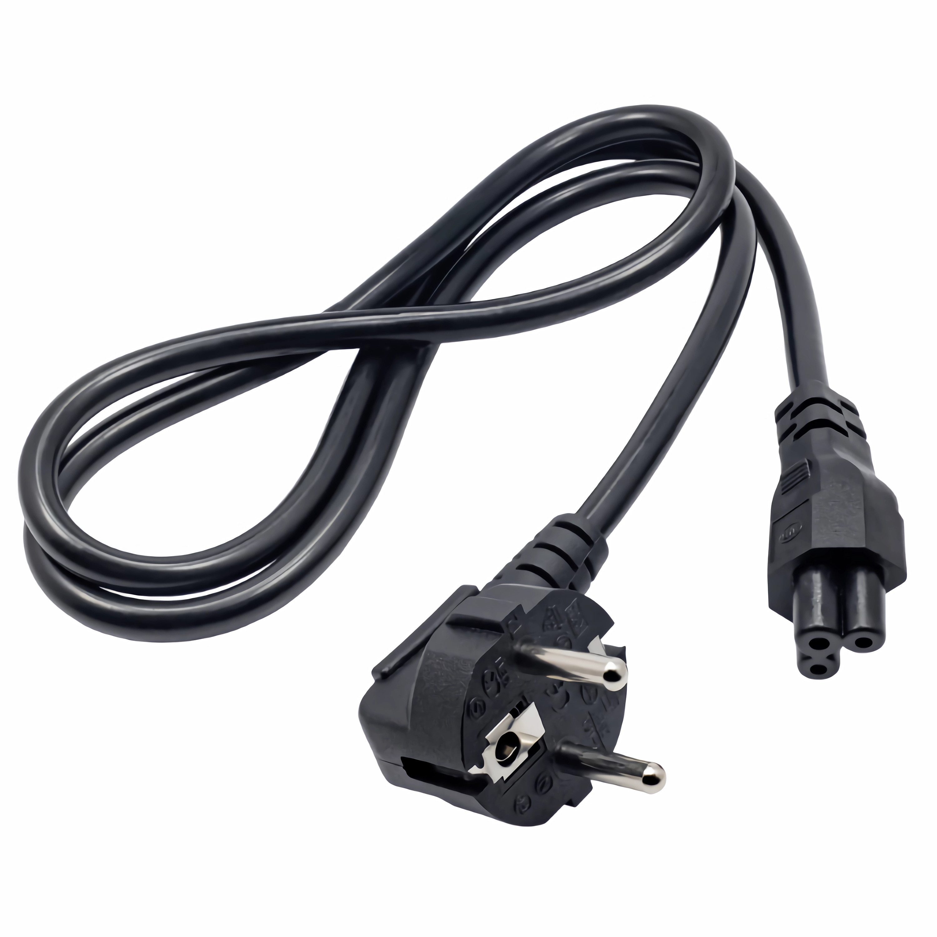 Bolwins J49C Kaltgerätekabel 1,2m Netzkabel Stromkabel CEE 7/7 zu C5 für PC TV Stromkabel, CEE 7/7 Schutzkontakt-Stecker, IEC 320 C5 (120 cm), Hohe Sicherheit, 250V / 10A, robustes PVC-Kabel