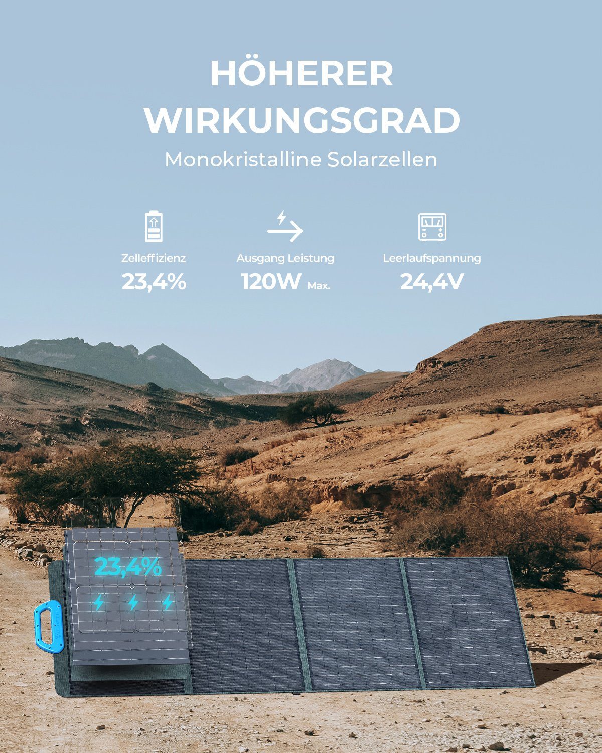 BLUETTI AC2A 204Wh/300W Portable Solar Generator with 100W Solar Panel, 0.30 kW (for camping, hiking, home use, app remote control, USB-C 100W), 600W Power Lifting/LiFePO4 Battery