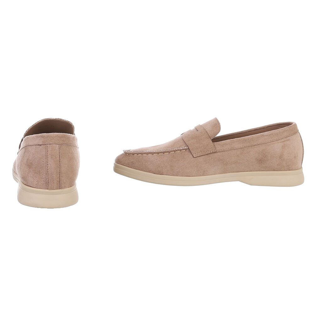 Ital-Design Elegante Mokassins für Damen – Komfortabel und Vielseitig Slipper (90033041) Blockabsatz Mokassins in Hellbraun