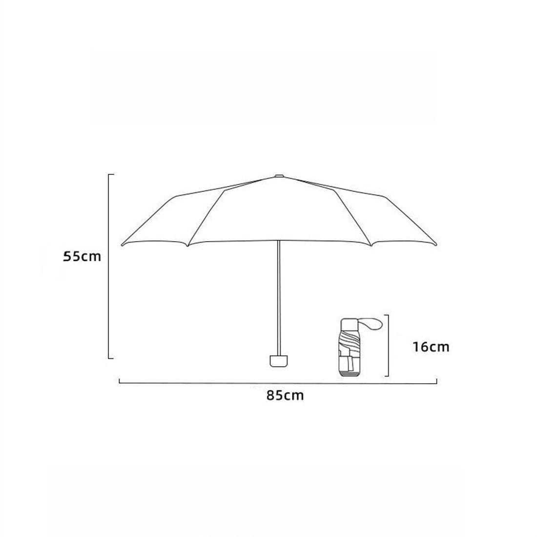 Sonne Regenschirm für winzig schützt für Meersalzblau Taschenschirme klein UV-Schutz unterwegs Taschenregenschirm damen Basic sonnenschirm, und reflektierend Regen YOOdy~ Mini vor