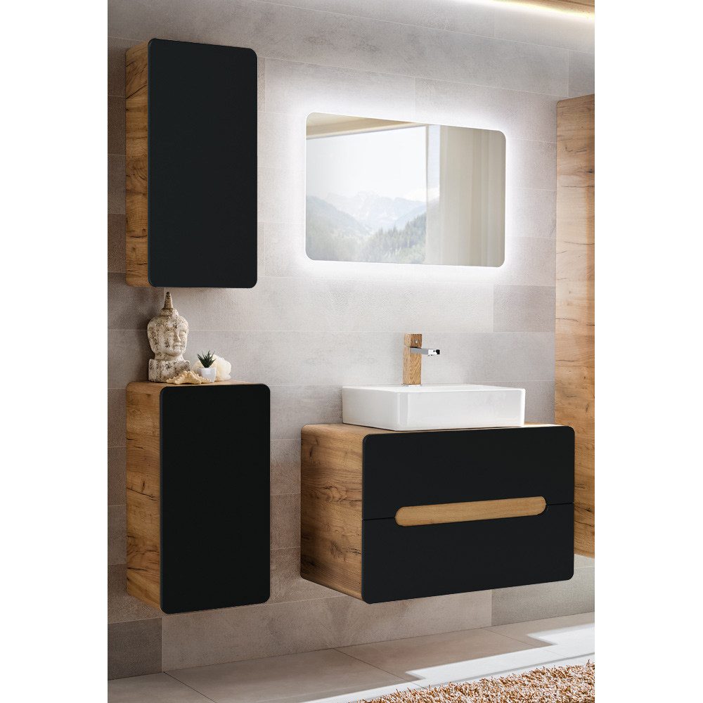 Lomadox Badmöbel-Set NEW-LUTON, (Spar-Set, 4-St), anthrazit günstig online kaufen