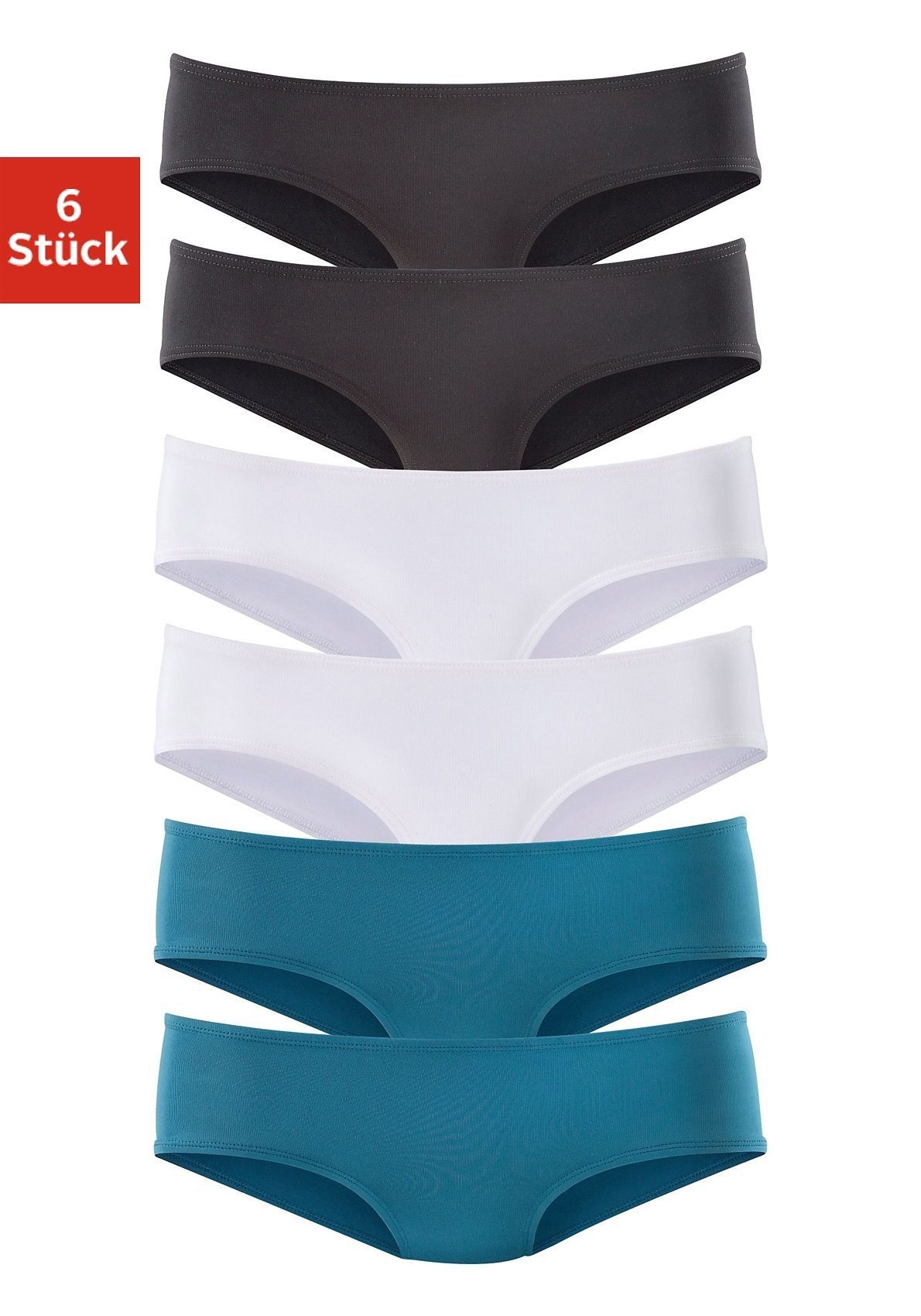 Vivance Active by Lascana Hipster (6er-Pack) aus weicher Microfaser