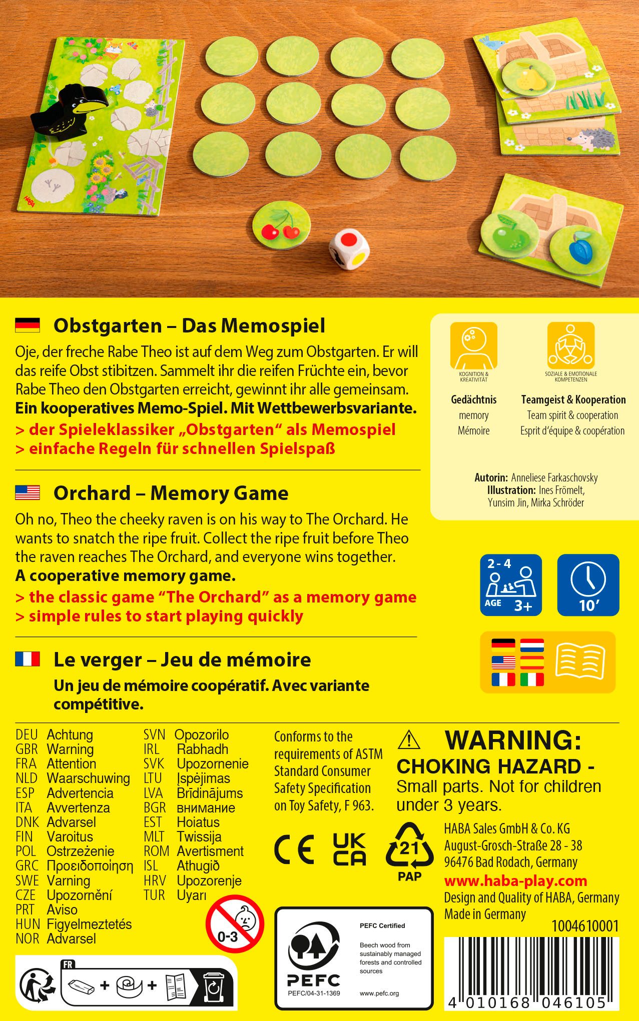 Haba Spiel Obstgarten, Memospiel, Made in Germany