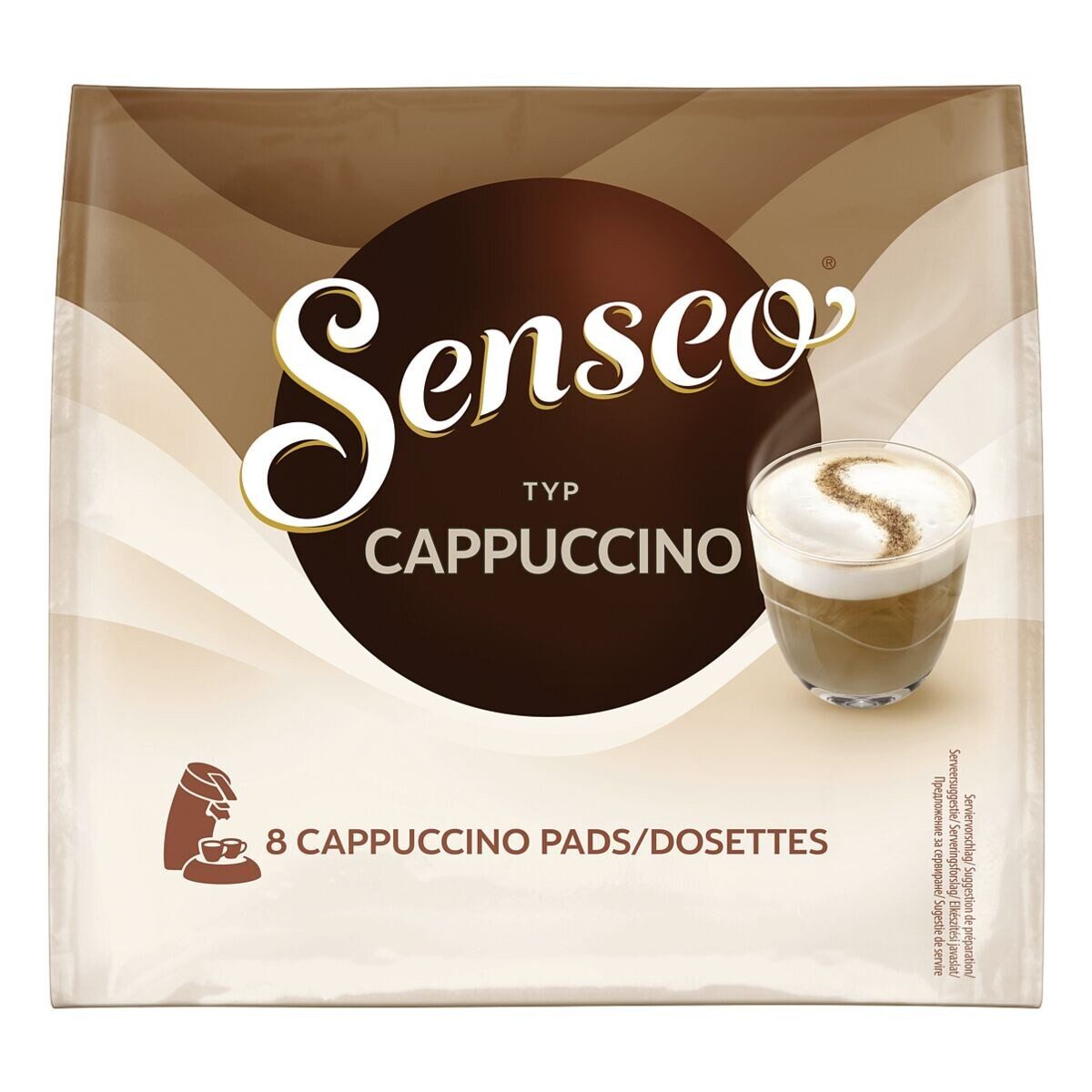 Philips Senseo Kaffee Cappuccino, 8 Pads