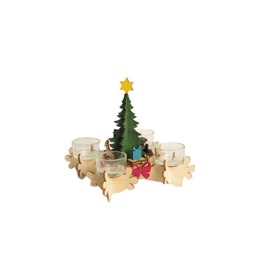 Kuhnert Kreativset 10133, Weihnachtsbaum, Bastelset Adventskranz - Made in Germany