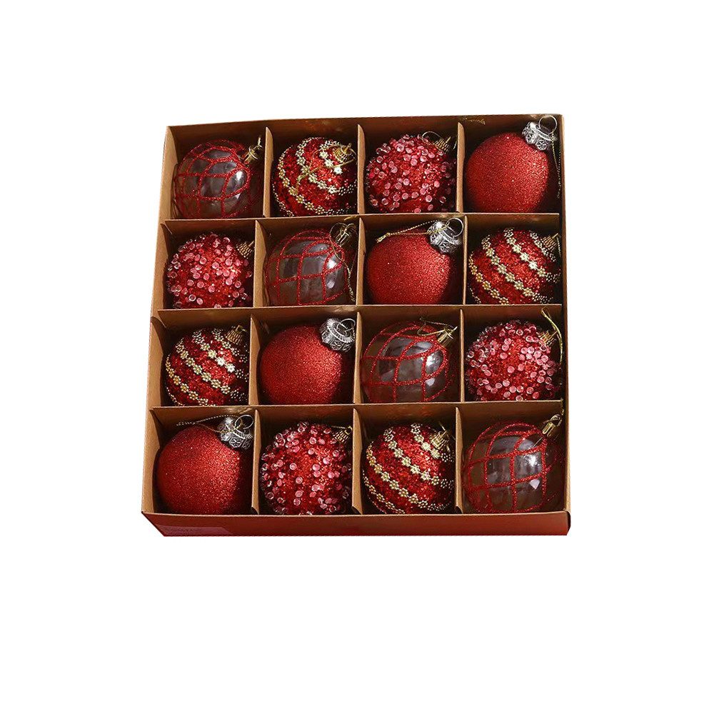 Bomiclss Weihnachtsbaumkugel 16-tlg. Weihnachtskugel-Set, bunte Weihnachtsbaumdekoration