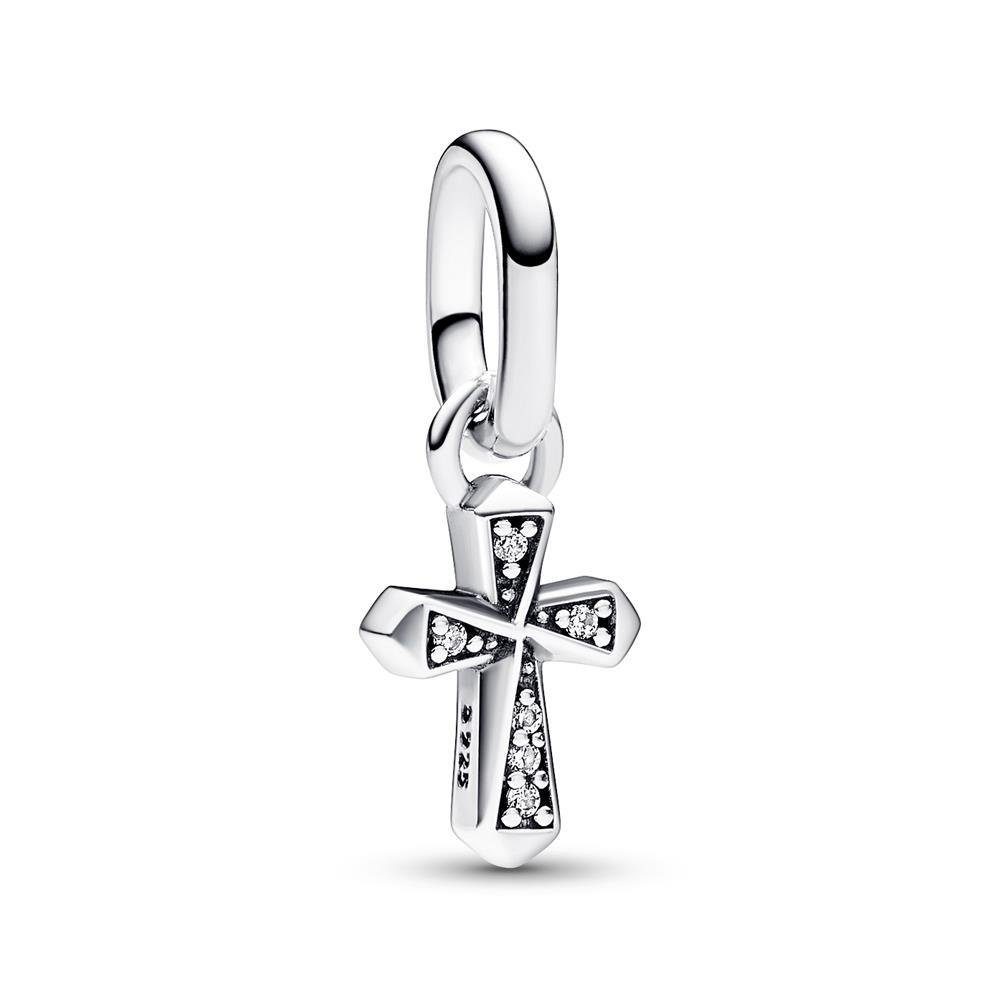 Charm-Einhänger PANDORA Mini Charm Anhänger Funkelndes Kreuz aus 925er Silber