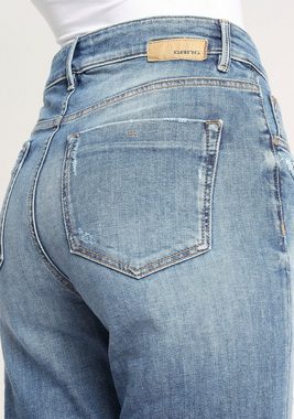 GANG Weite Jeans 94GLORIA in authentischer Waschung und leichten Destroyed Effekten