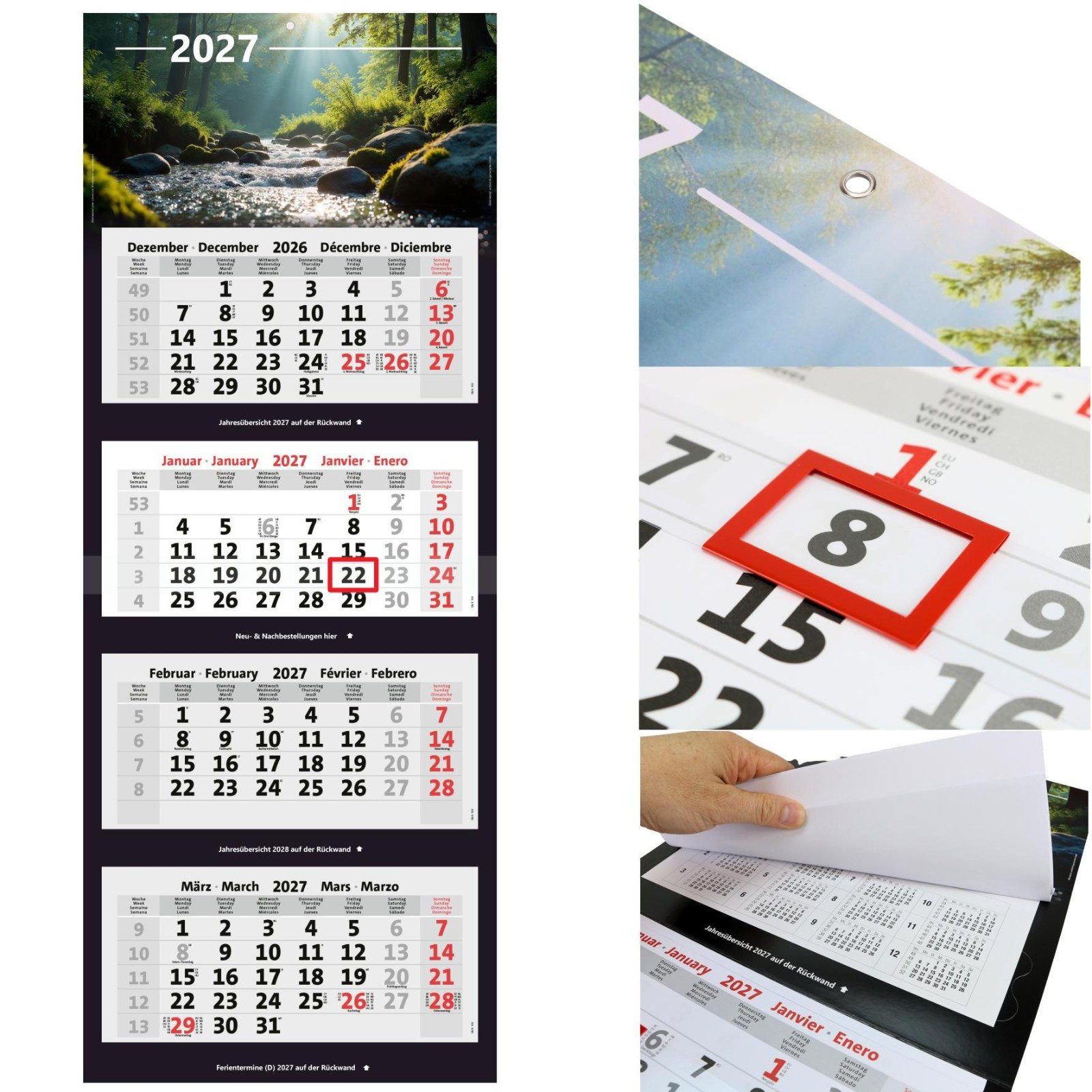 Anschütz Wandkalender Kombi 4-Monatskalender 2027