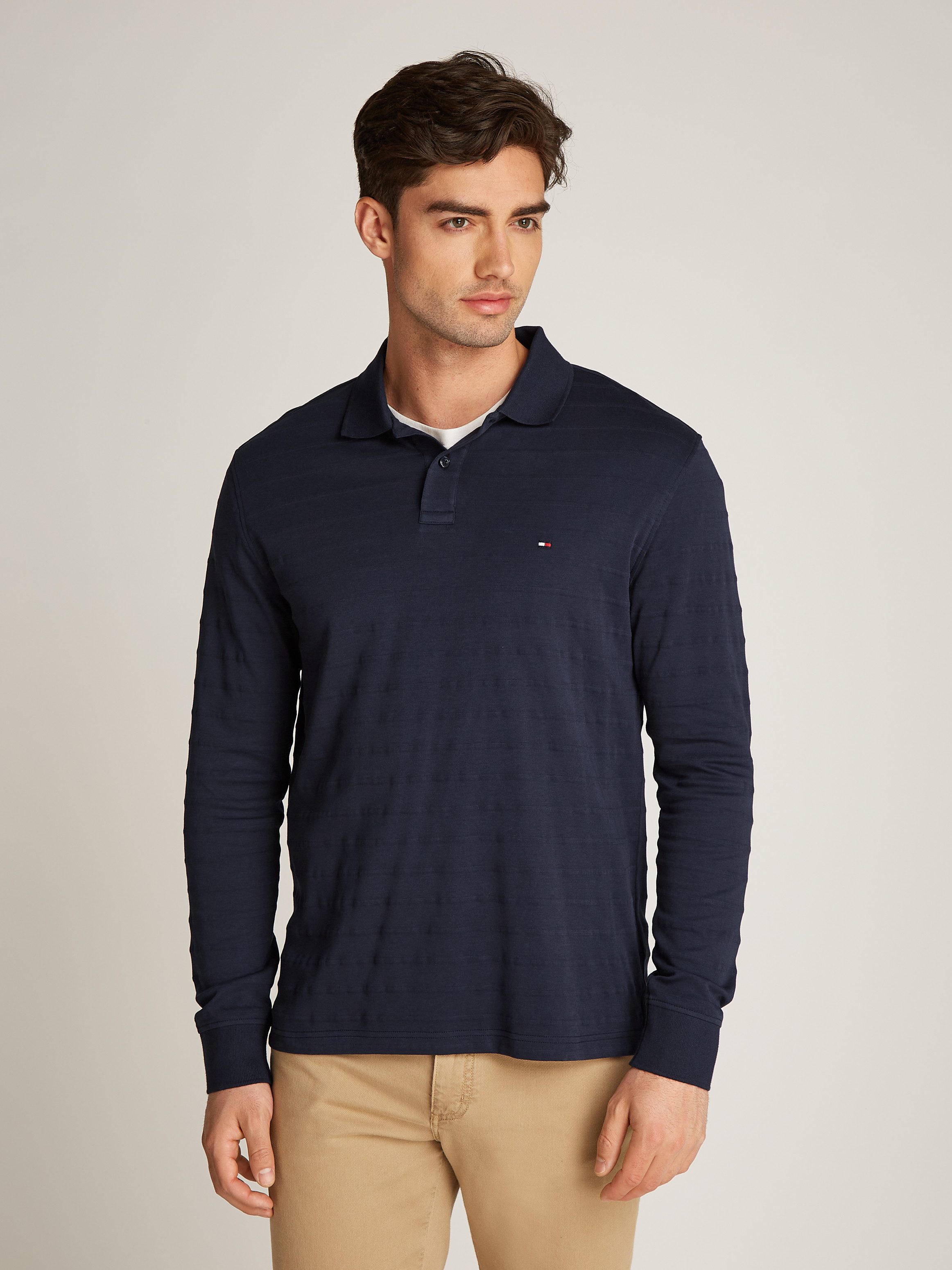 Tommy Hilfiger Langarm-Poloshirt MERC JACQUARD STRIPE günstig online kaufen