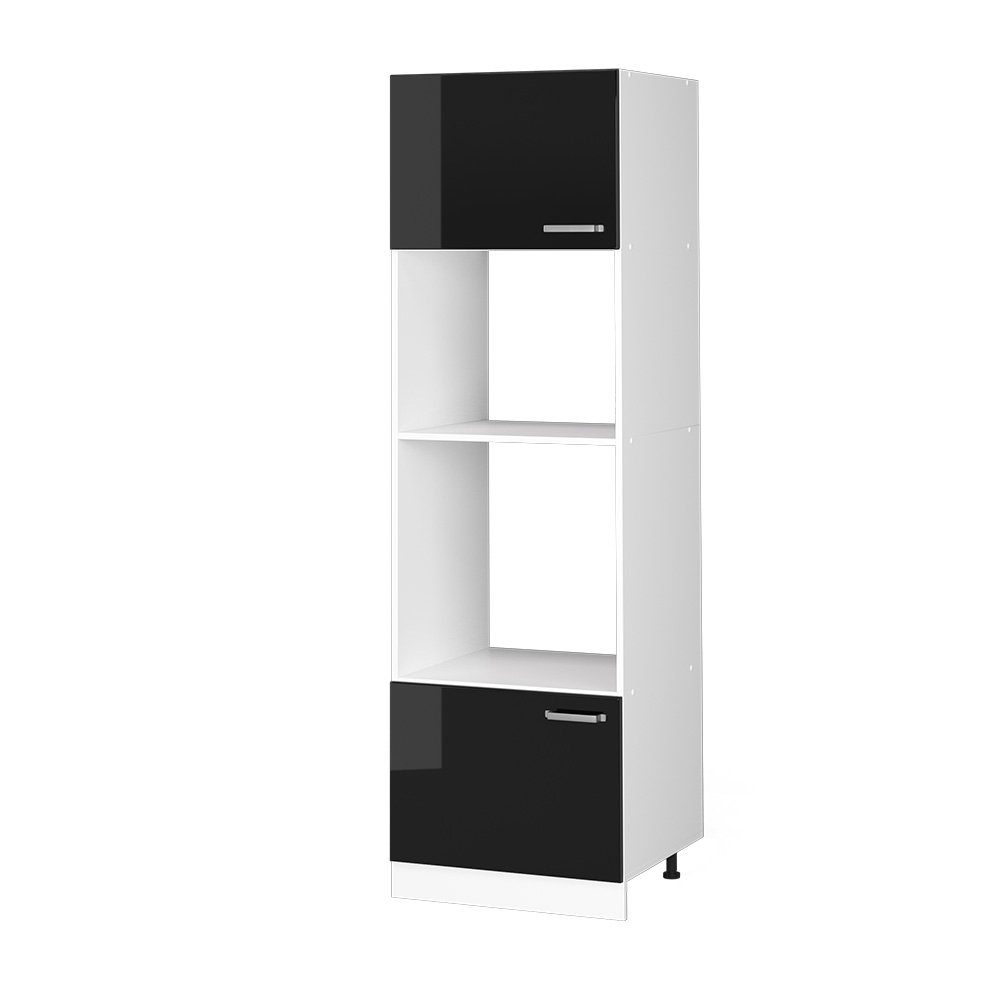 Vicco Mikrowellenumbauschrank R-Line, Schwarz Hochglanz/Weiß, 60 günstig online kaufen