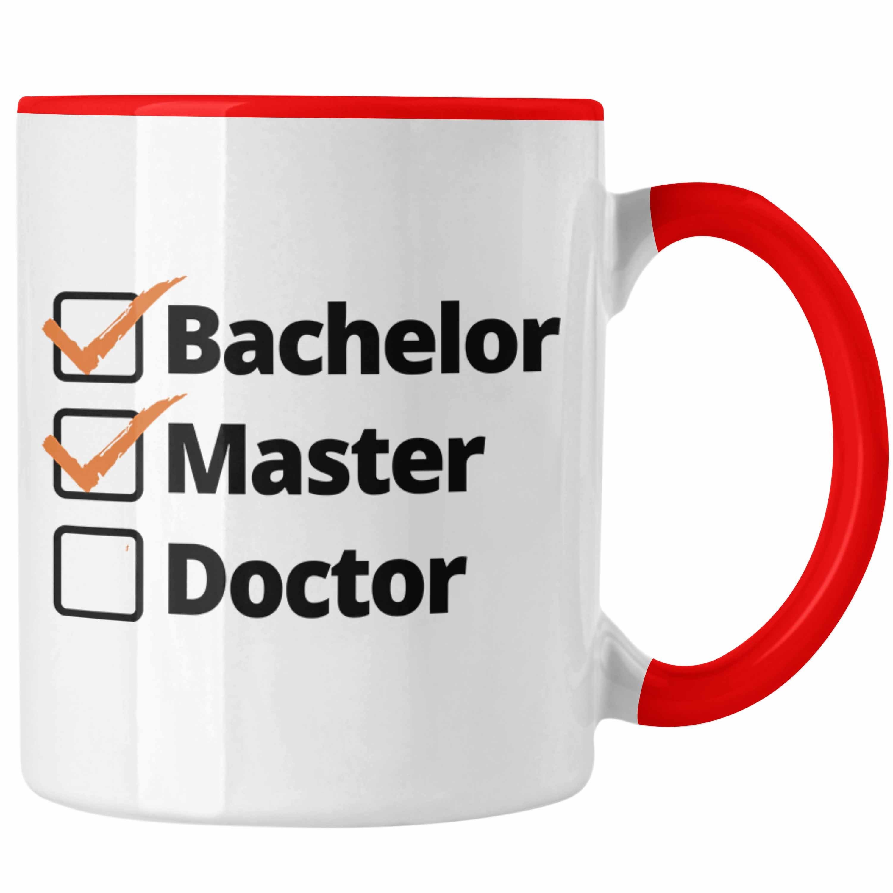 Trendation Tasse Trendation - Bachelor Geschenk Abschluss Tasse Spruch Master Graduation Bestanden Prüfung Rot