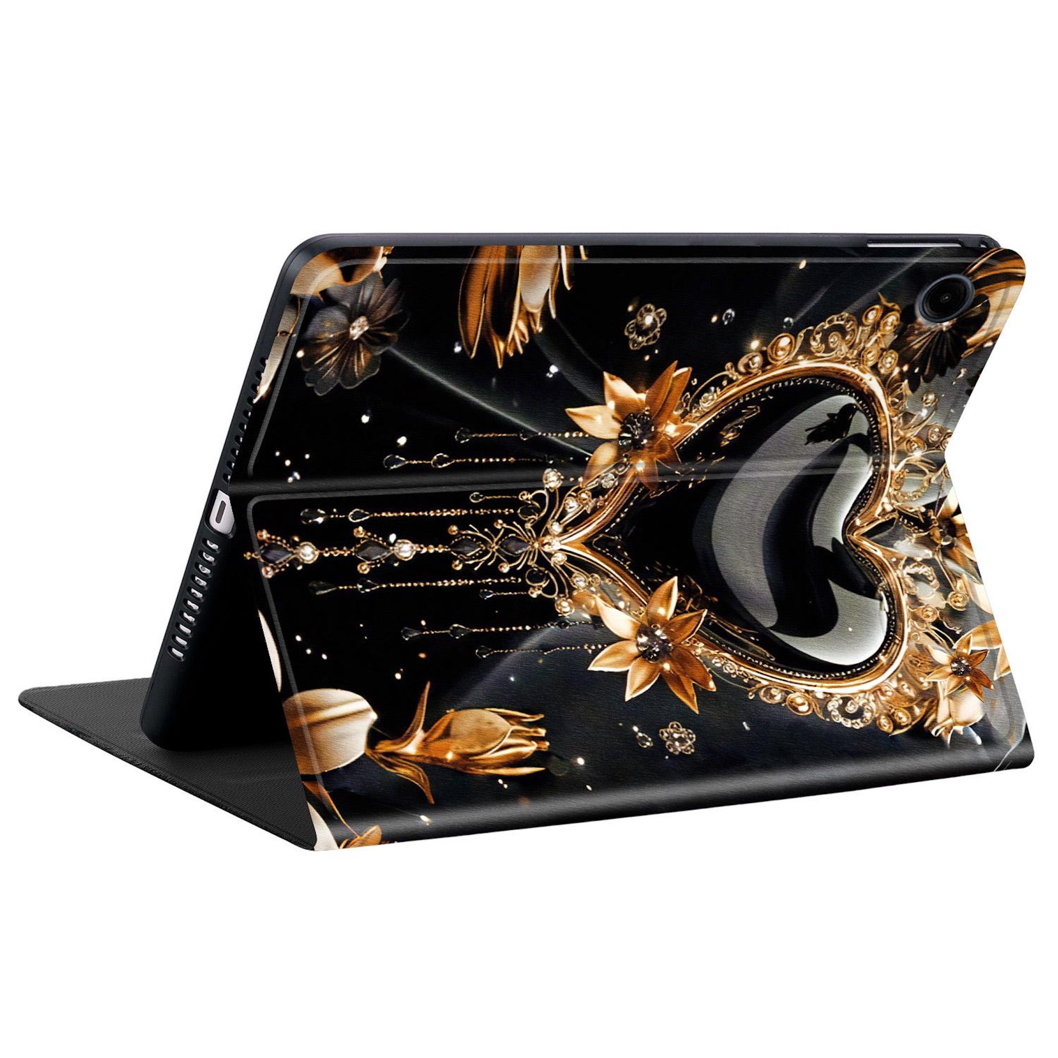 Wigento Tablet-Hülle Für Samsung Galaxy Tab A11 / Tab A9 Kunstleder Motiv Tasche, Kunstleder Tablet Hülle mit Stifthalte und Standfunktion – Bild 3 von 5