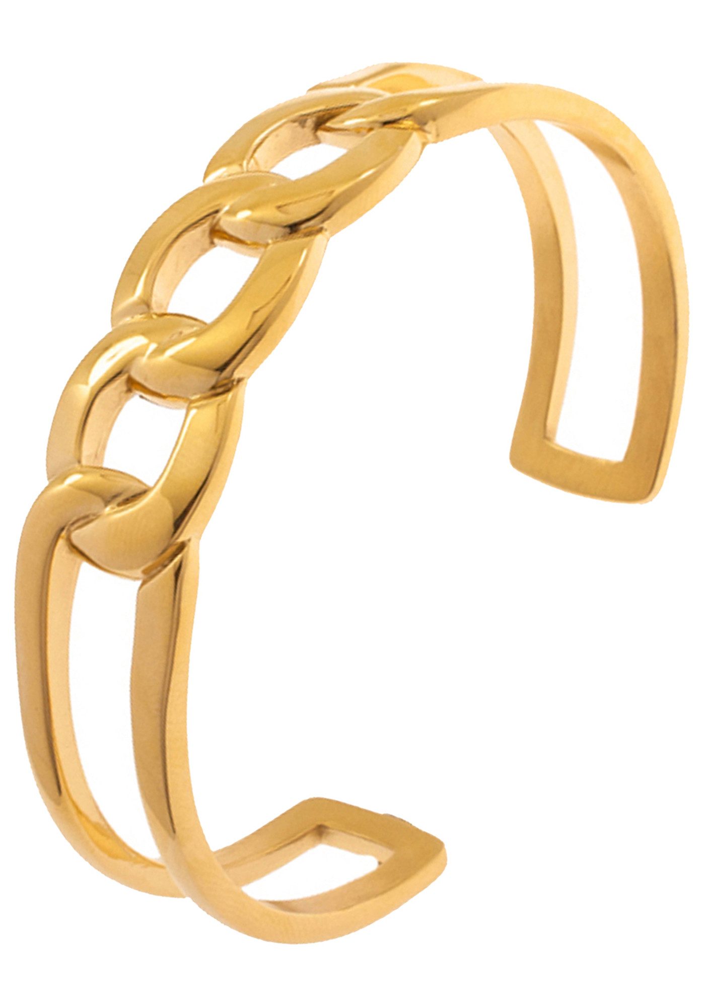 JOBO Armspange offener Armreif, Edelstahl goldfarben beschichtet