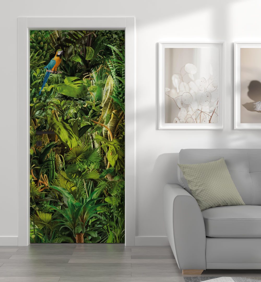 MyMaxxi Dekorationsfolie Türtapete Türposter selbstklebend Dschungel Papage günstig online kaufen