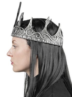 Maskworld Kostüm Fantasy Königskrone silber, Krone aus biegsamem Schaumstoff mit elastischem Gummibund