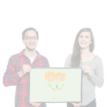 Fußmatte Sonnenblume - Blattgrün - Geschenk, beste Freundin, Türvorleger, Matt, Mr. & Mrs. Panda, Höhe: 0.5 mm