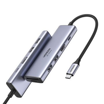 UGREEN Speicherkartenleser Multifunktions-HUB USB Typ C 2x USB HDMI 4K 60Hz PD 100W grau
