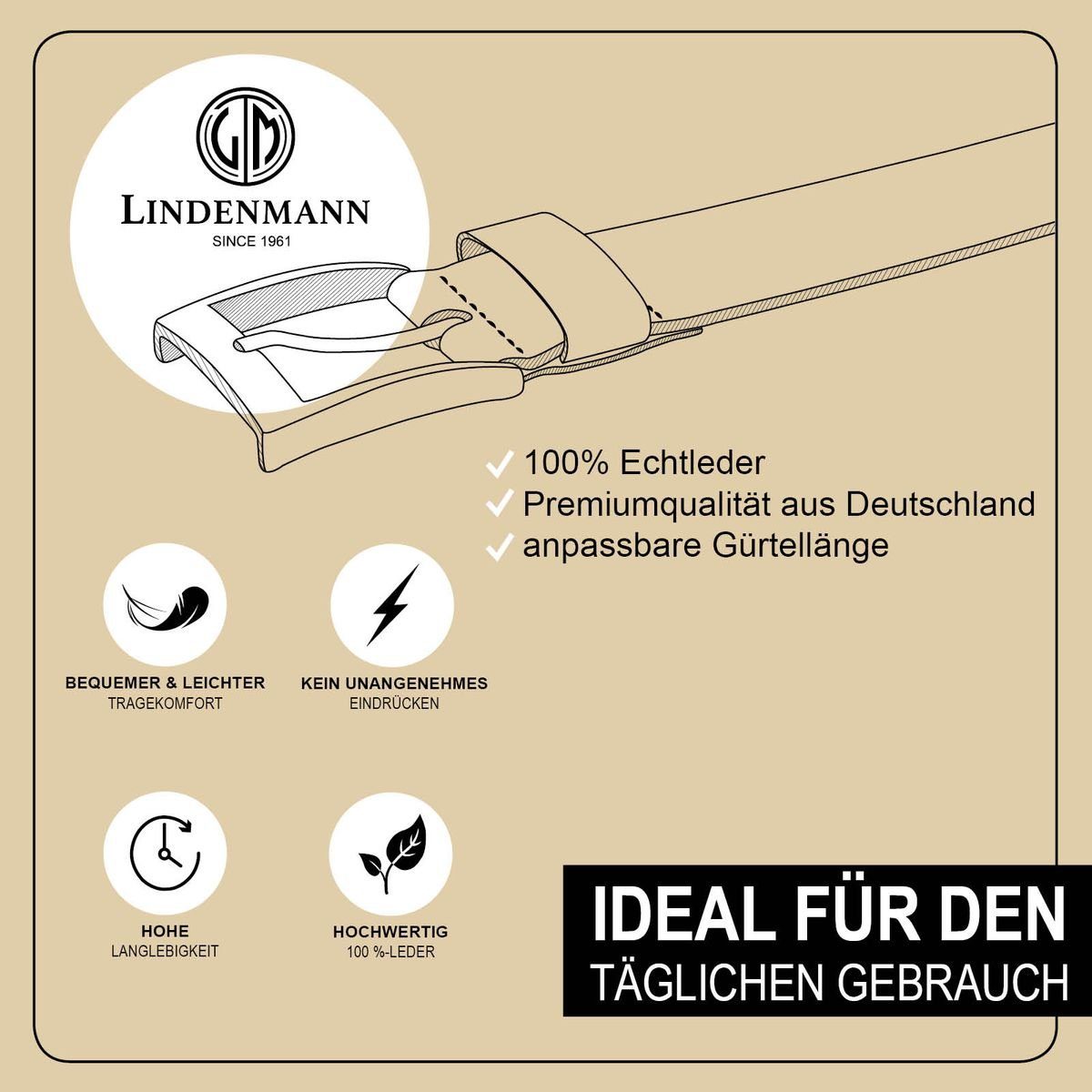 LINDENMANN Ledergürtel günstig online kaufen