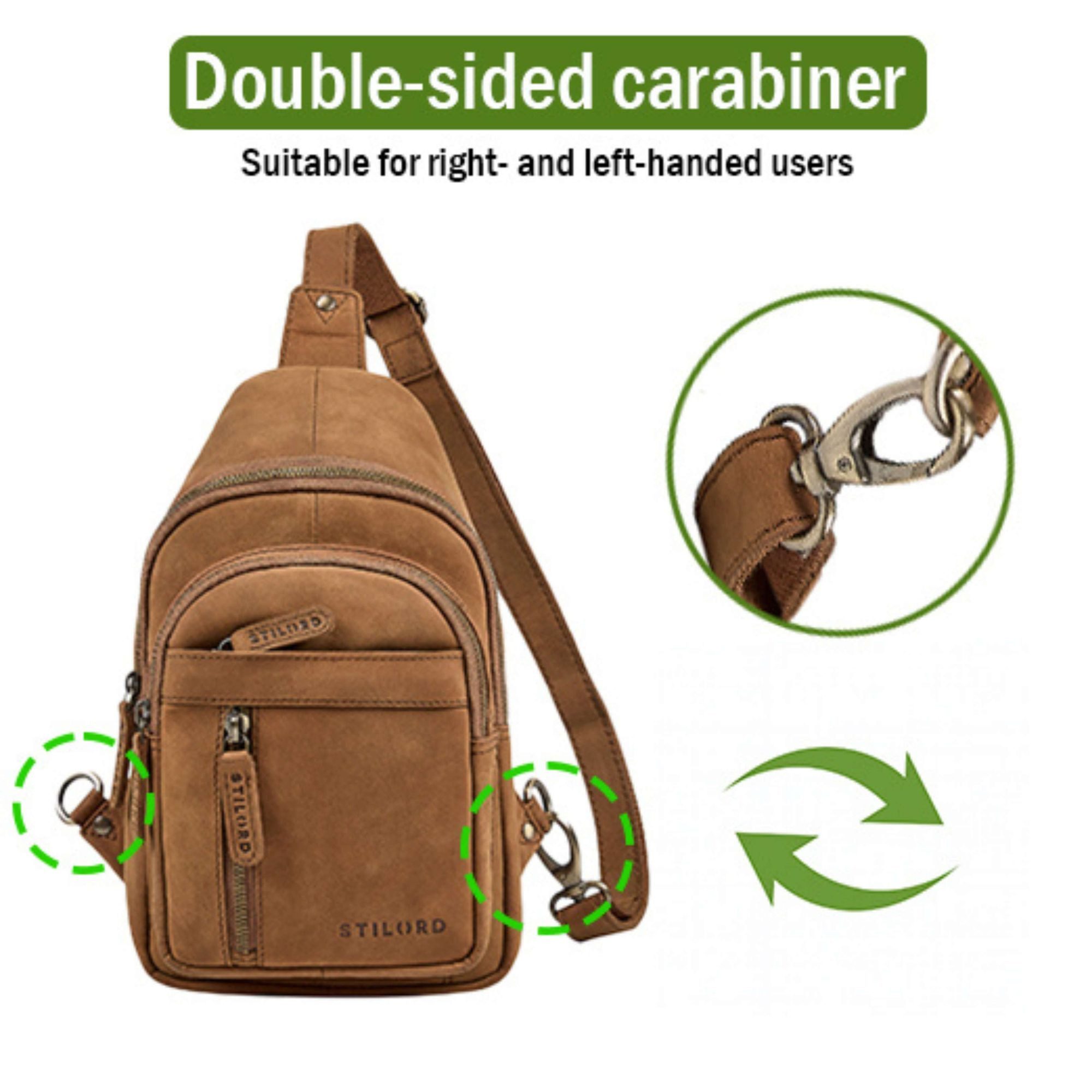 STILORD Handtasche "Montego" 2-in-1 Sling Bag aus Echtleder für Herren