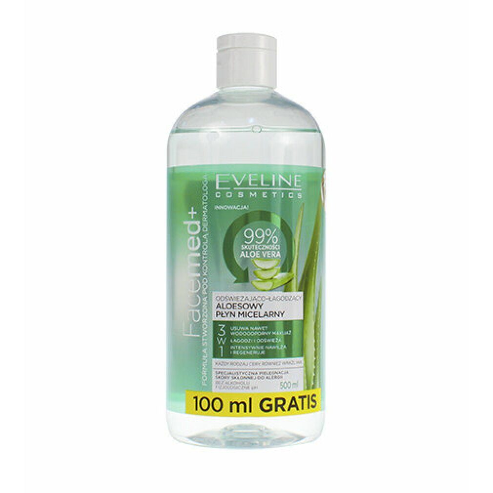 Eveline Cosmetics Gesichtspeeling Cosmetics Facemed+ Mizellenwasser mit Aloe vera 3in1 400ml