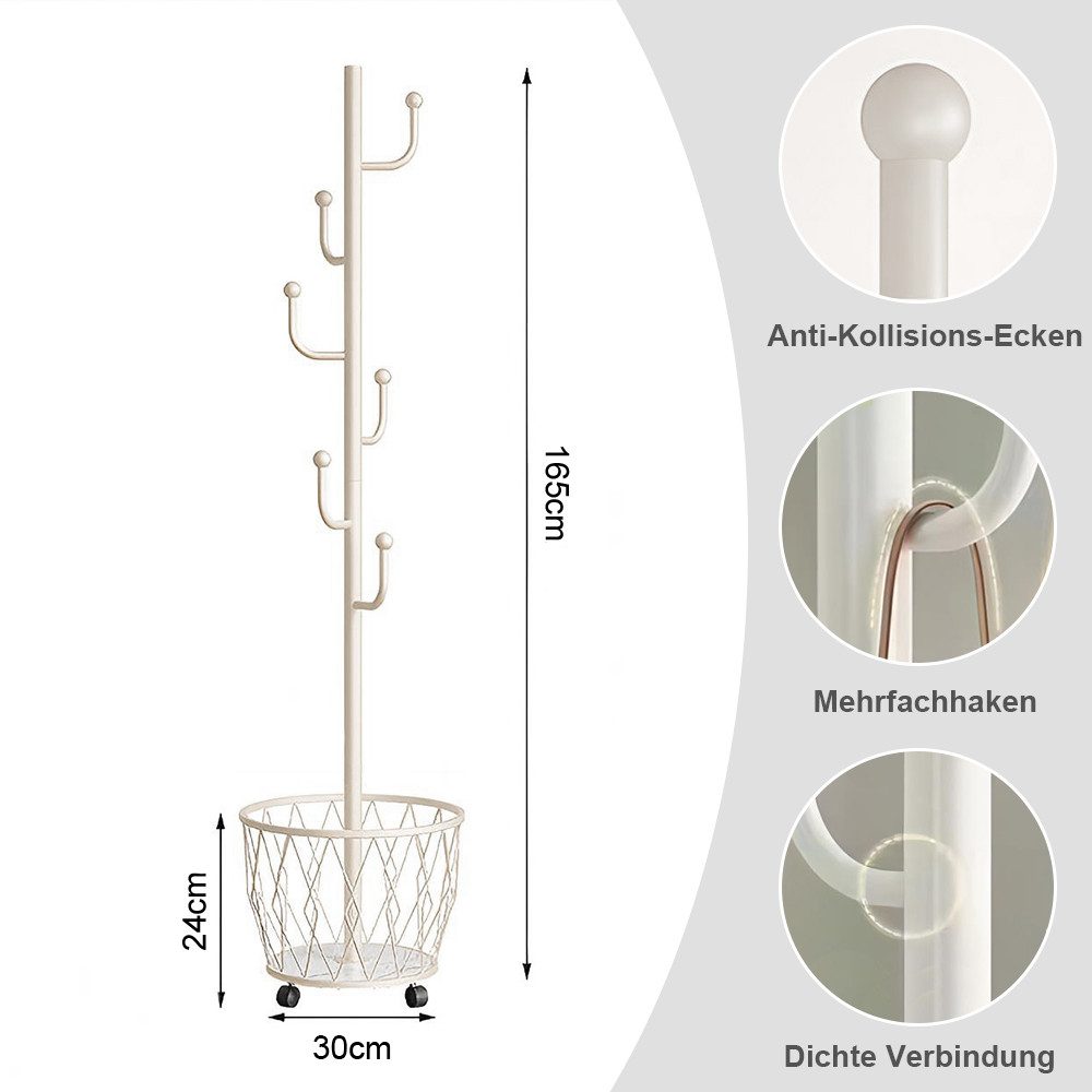 NUODWELL Garderobenständer Metall BaumstäNder, Rollender KleiderstäNder Mit günstig online kaufen