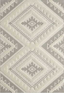 Teppich Kayra 54062, merinos, rechteckig, Höhe: 20 mm, Hoch Tief Struktur, Boho Style, Scandic, In- Outdoor geeignet