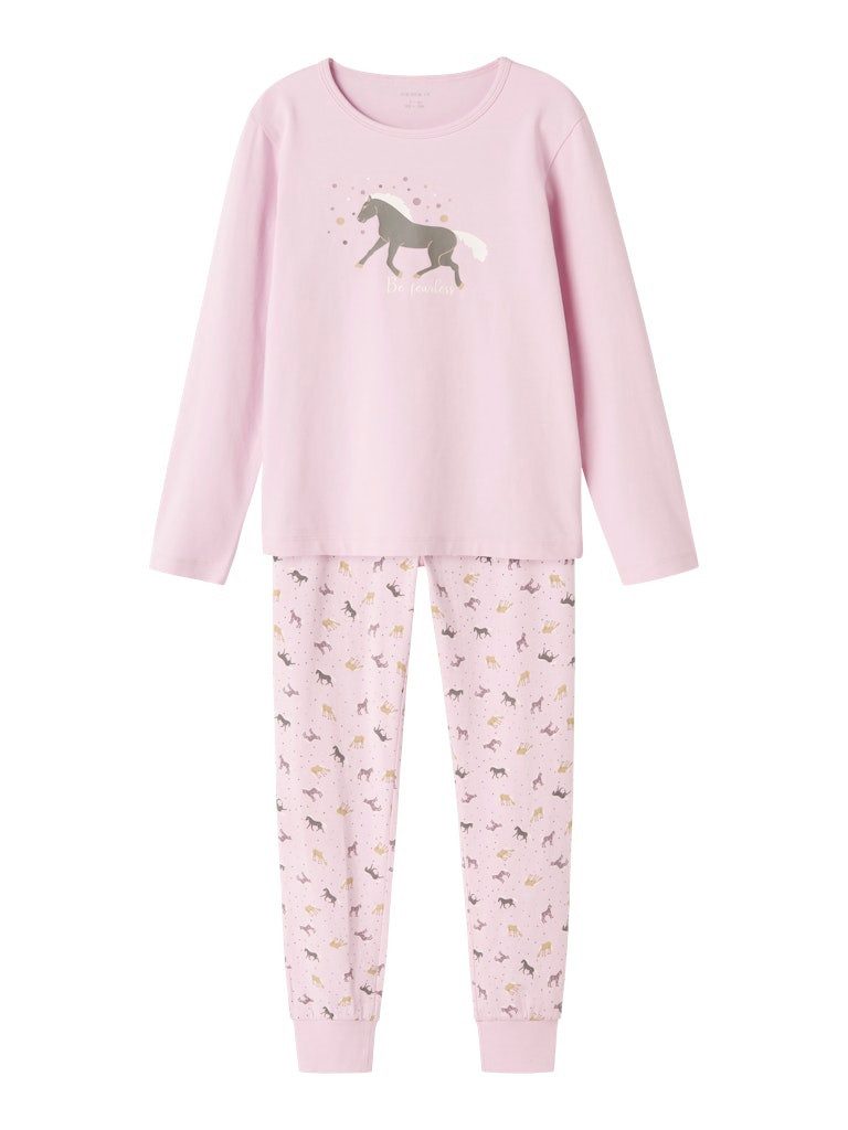 Name It Schlafanzug NKFNIGHTSET CORSAGE HORSE (Set, 2 tlg., Oberteil und Hose) Druckmotiv Pferd
