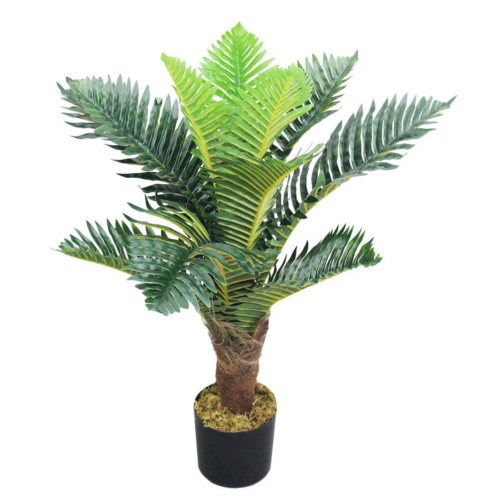 Kunstpflanze Palme Palmfarn Kunstpflanze Plastik Künstliche Pflanze 65cm Decovego, Decovego