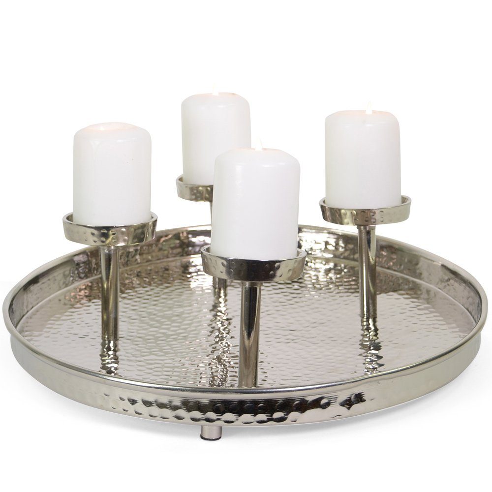 RIFFELMACHER & WEINBERGER Adventsleuchter Silberner Metall Kerzenhalter Run günstig online kaufen