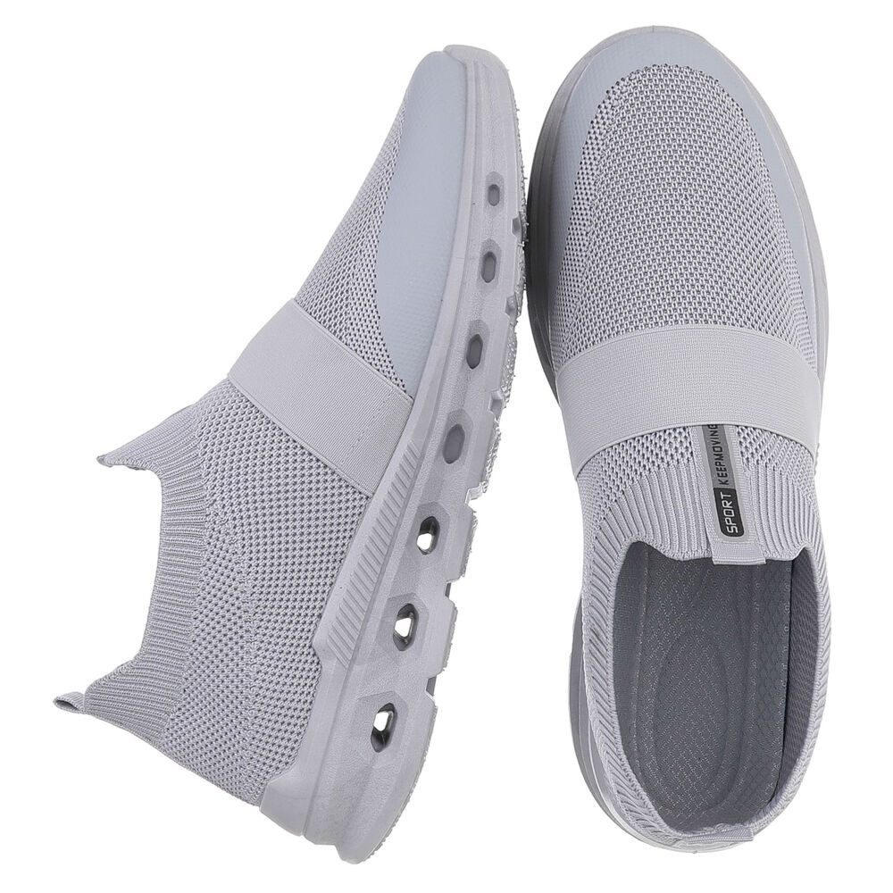 Coolwalk Herren Slip-On Sneaker Knit mit Profilsohle Slipper (91563625) Flach Sneakers in Grau
