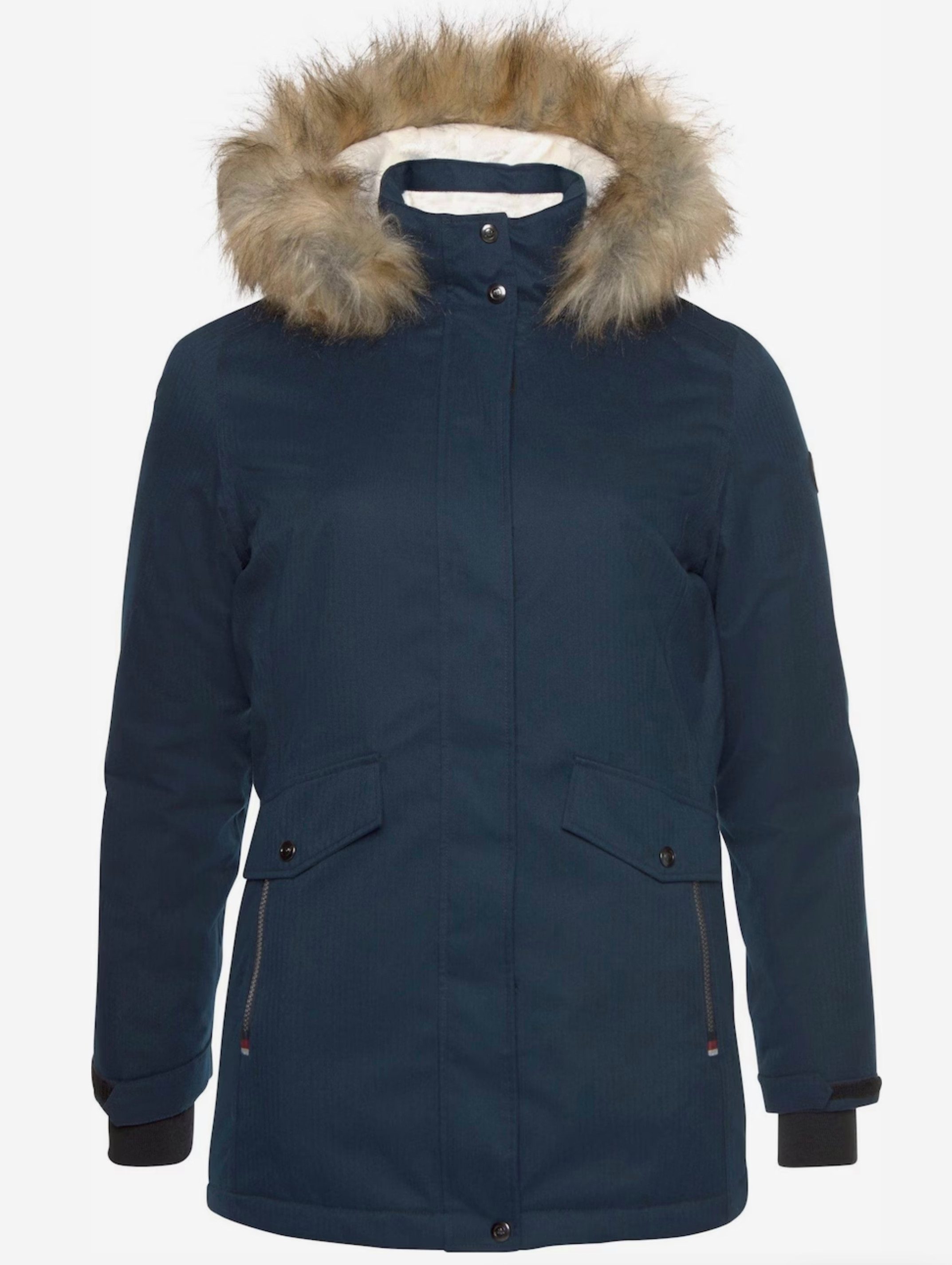 Keskin Collection Winterjacke Winterjacke mit abnehmbarem Kunstfell, Weiches, Schwarz und Blau Wassersäule 8000mm