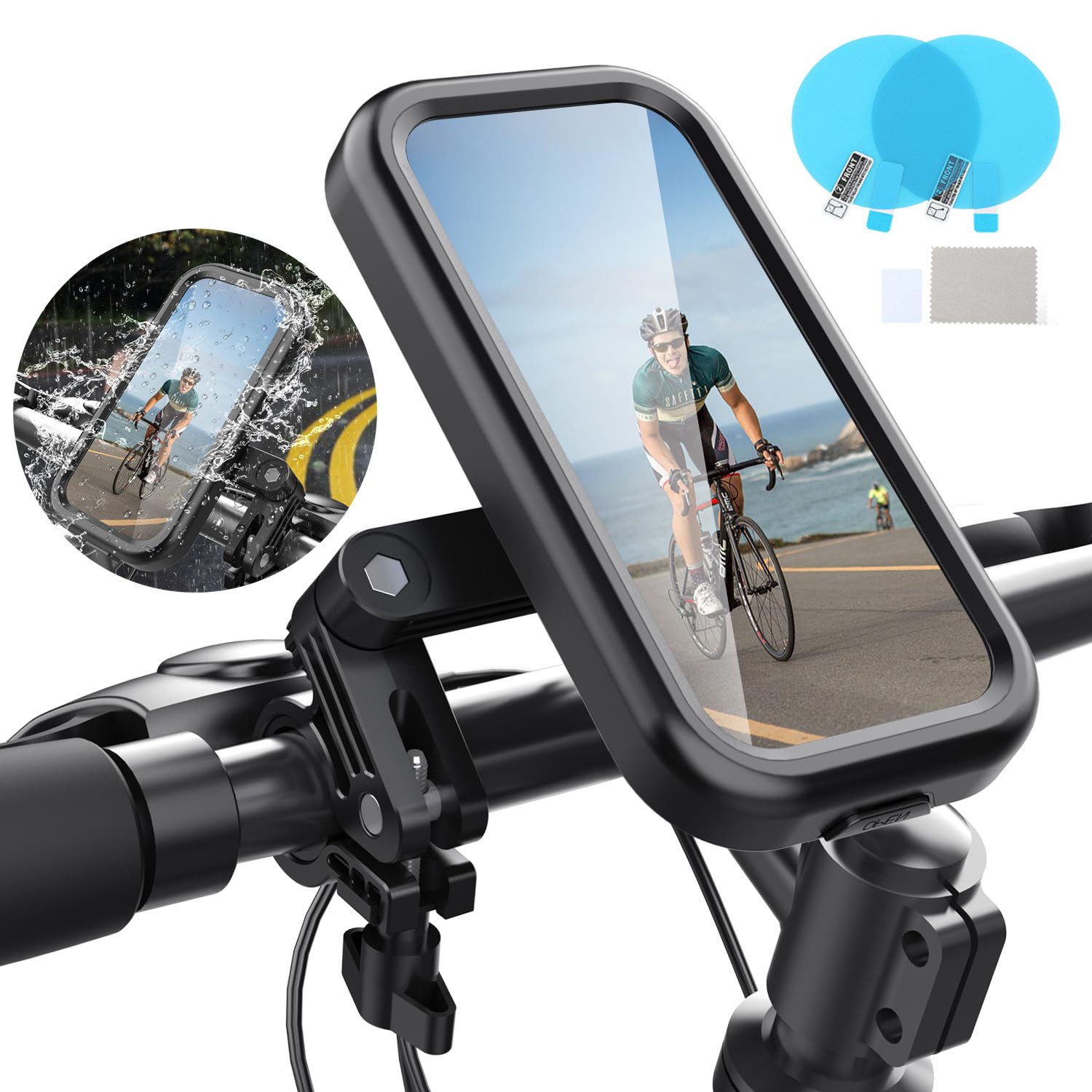 Handy-Halterung Wasserdichte Handyhalterung für Fahrrad und Motorrad, 360° drehbar