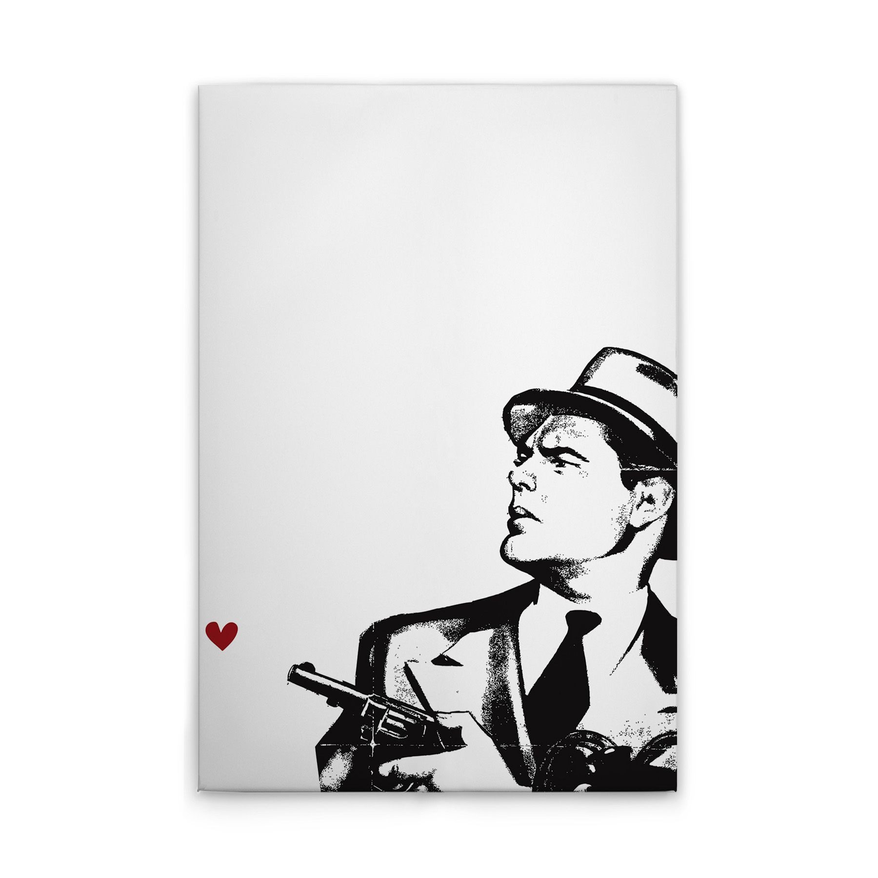 Tadessi Leinwandbild Leinwandbild Retro Pop-Up Herz M1-No.50747, Keilrahmen in Weiß Schwar, Gemälde