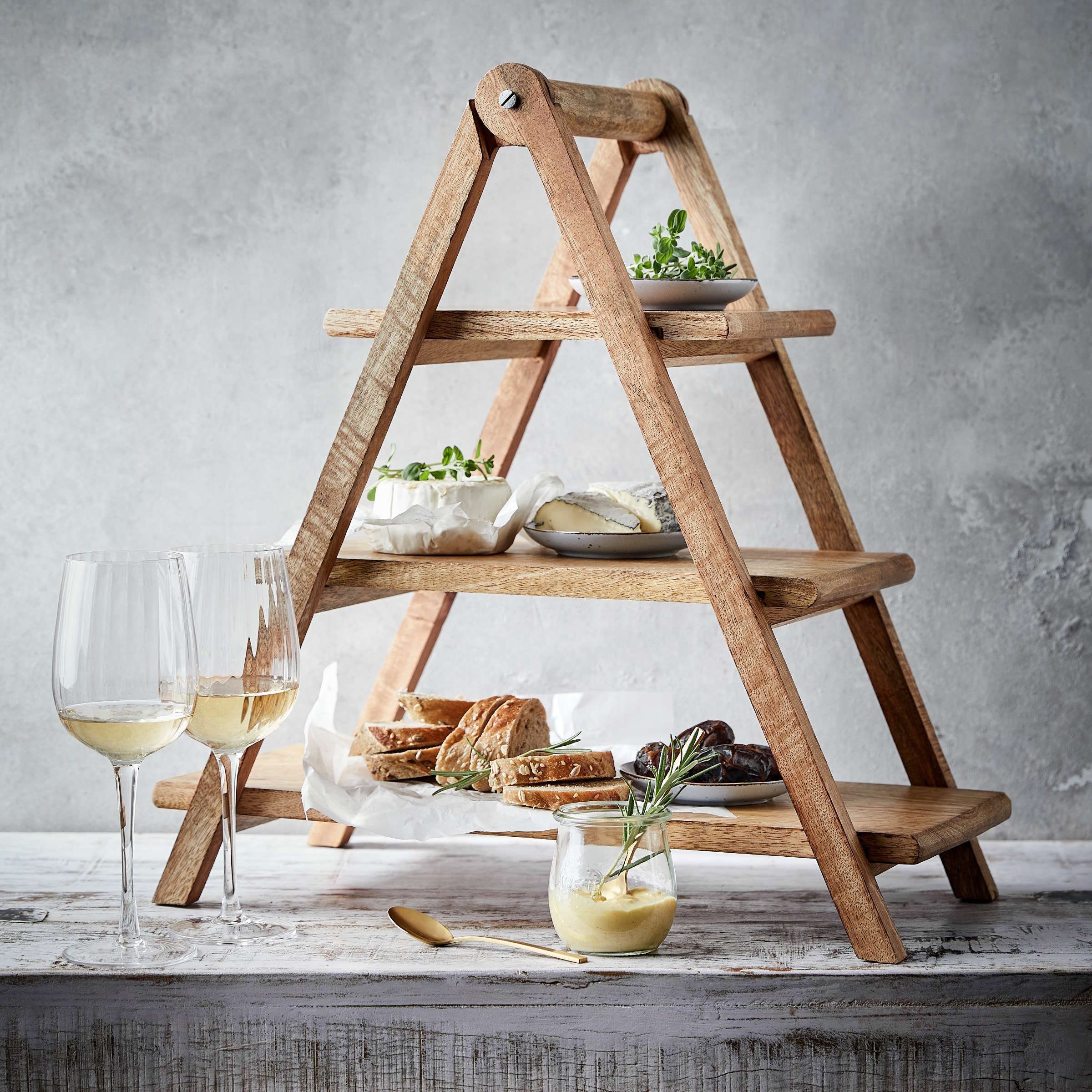 Mangoholz MANGO Etagere Höhe DAYS BUTLERS Etagere 48cm, 3-stufig