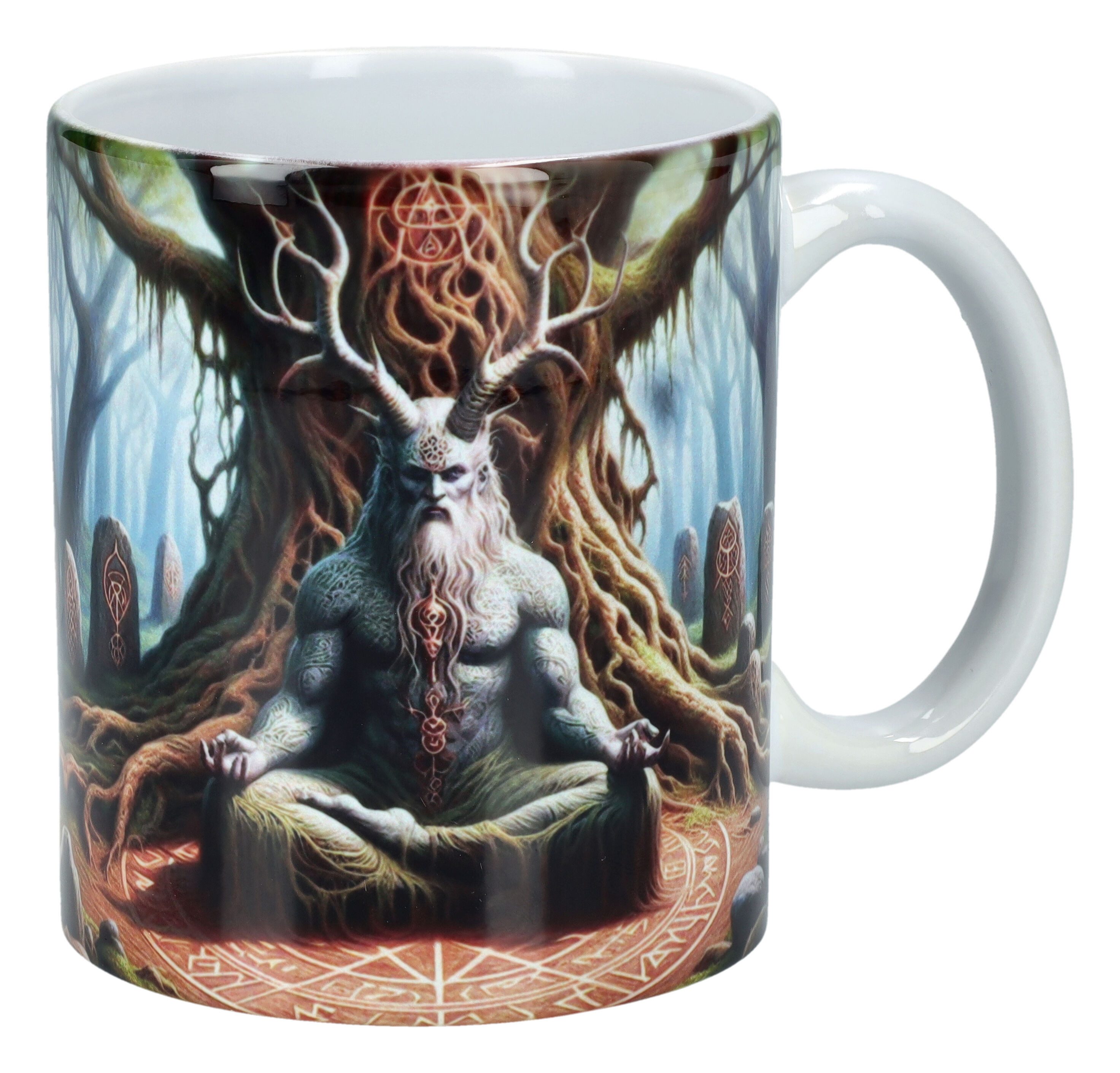 Figuren Shop GmbH Tasse Tasse - Buddha Baphomet - Fantasy Dekoration Kaffeetasse Gothic Deko, Keramik