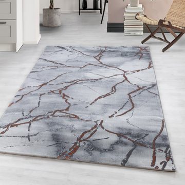 Teppich Marmor Design, Teppium, Rechteckig, Höhe: 12 mm, Kurzflor Teppich Wohnzimmer Marmor Design bronzefarbe, Modern Stil