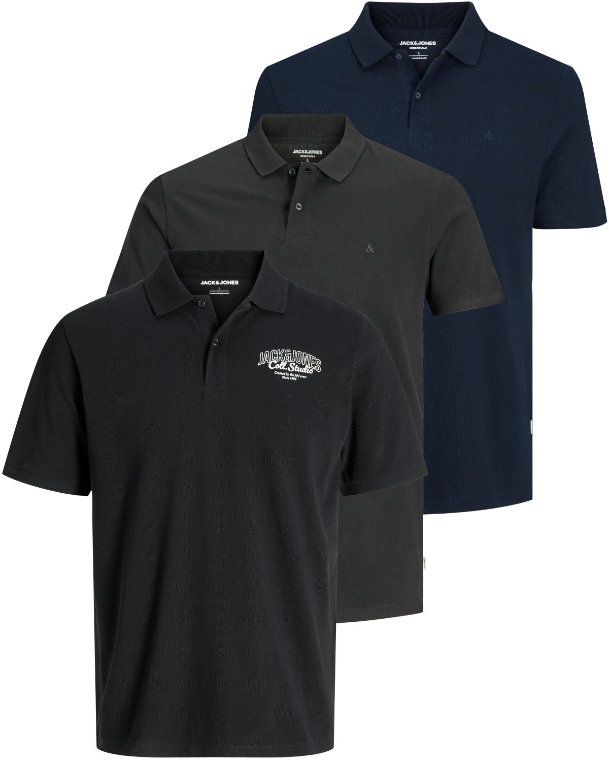 Jack & Jones Poloshirt (Spar-Set, 3er-Pack) mit besticktem Logo
