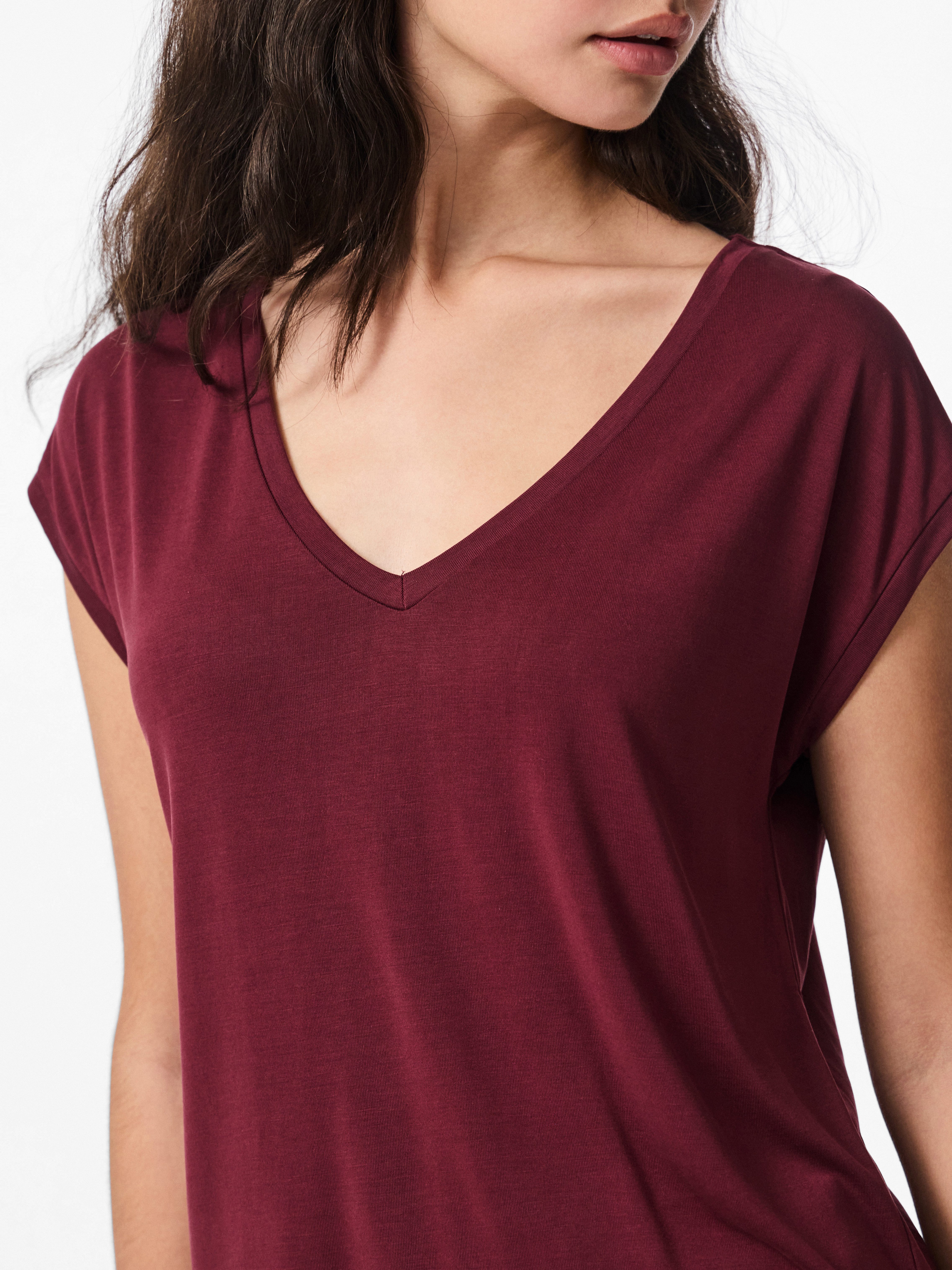 pieces Kurzarmshirt PCKAMALA TEE NOOS BC Materialmix, regular fit