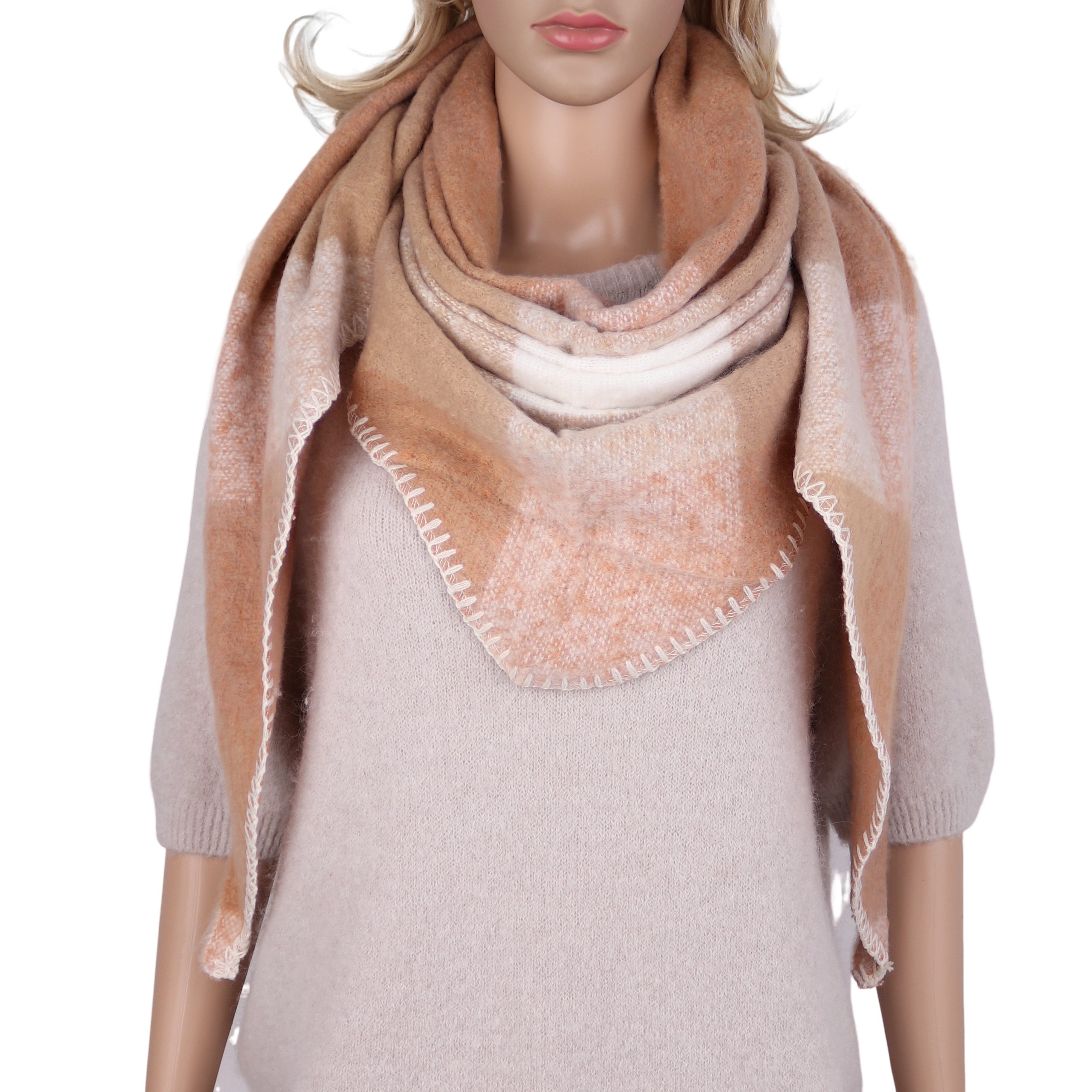 MIRROSI Dreieckstuch kuschliger und warmer Dreiecksschal Kariert Karo ca.190x70 cm, (KARO Muster Kariert ; Neue Kollektion Herbst/Winter 2025), in tollen Farben