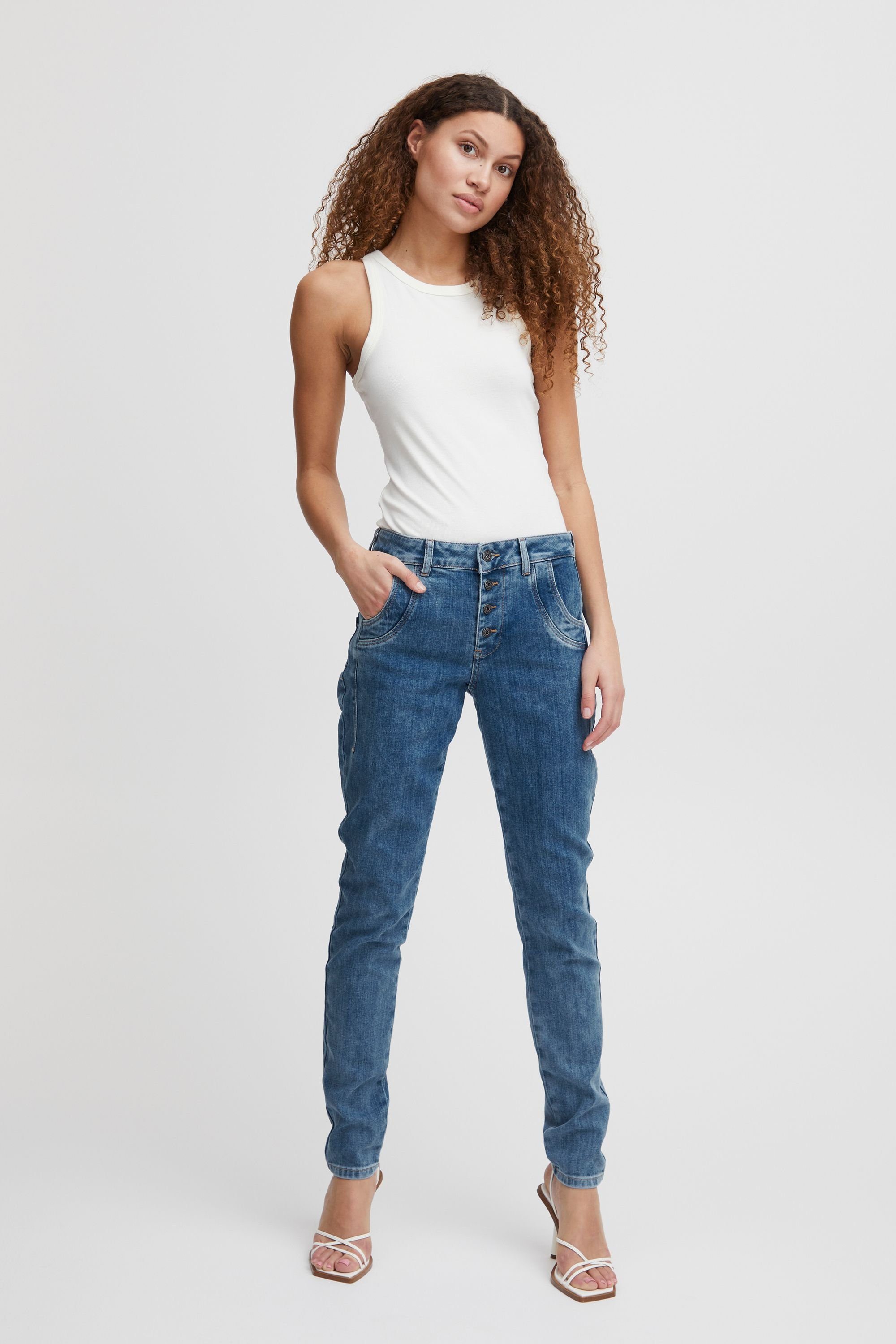 Jeans Loose Jeans Pulz PZMELINA Medium 5-Pocket-Jeans Skinny blue (200005) Leg denim