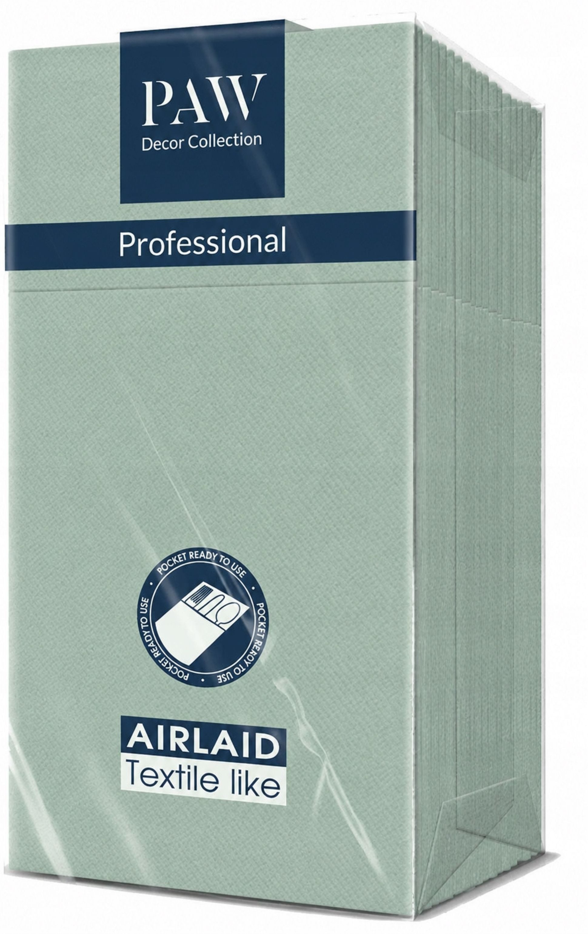 Festivalartikel Besteckträger PAW Airlaid Bestecktaschen Eukalyptus Grün 25 St. Premium, (1-tlg)