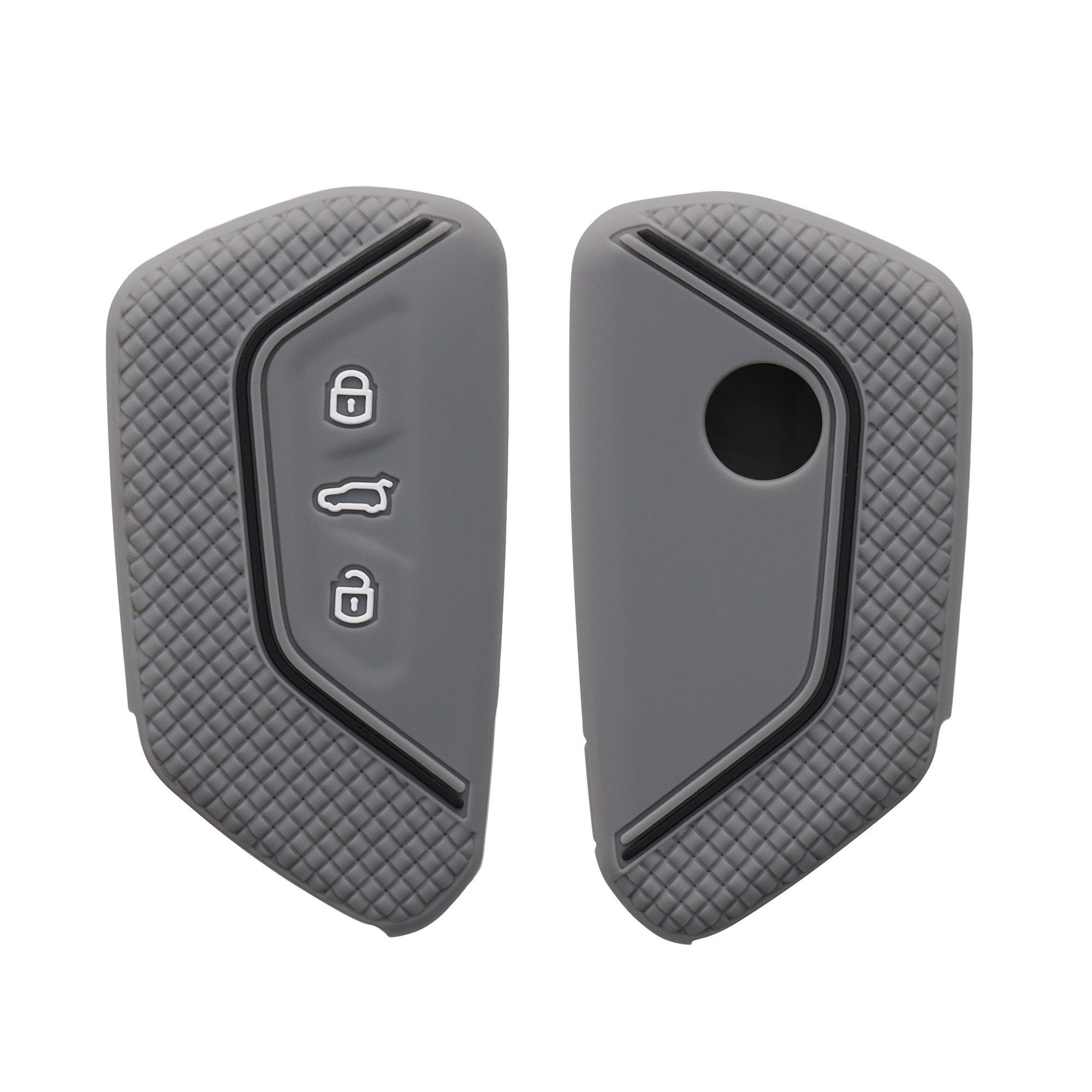kwmobile Schlüsseltasche Autoschlüssel Silikon Hülle für VW Golf 8, Schlüsselhülle Schlüssel Case Cover Grau