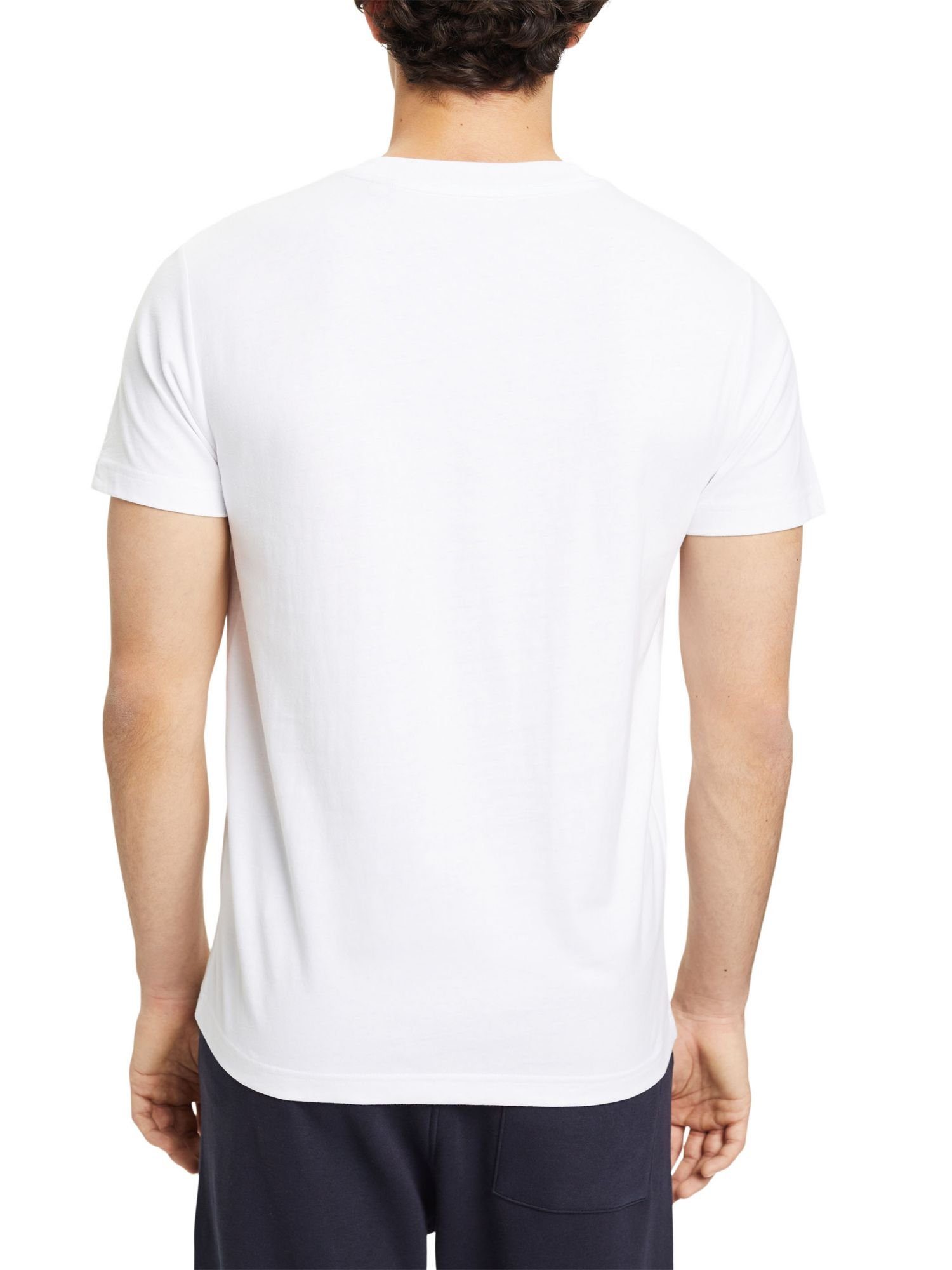 Esprit Langarmshirt Logo-T-Shirt (1-tlg) WHITE